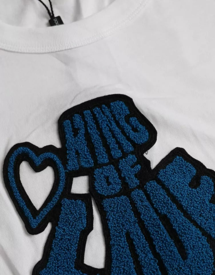 Dolce & Gabbana White King Of Love Round Neck Short Sleeves T-shirt | Regal Royce