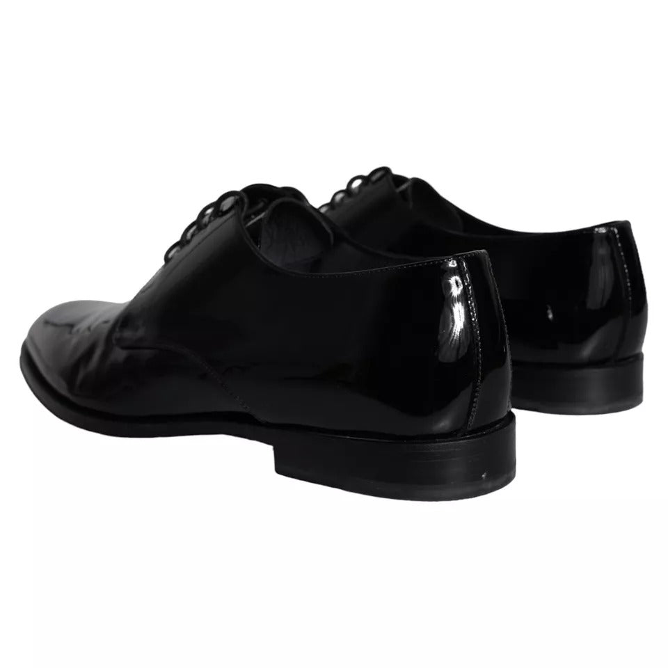 Dolce & Gabbana Black Calfskin Leather Derby Men Dress Shoes | Regal Royce