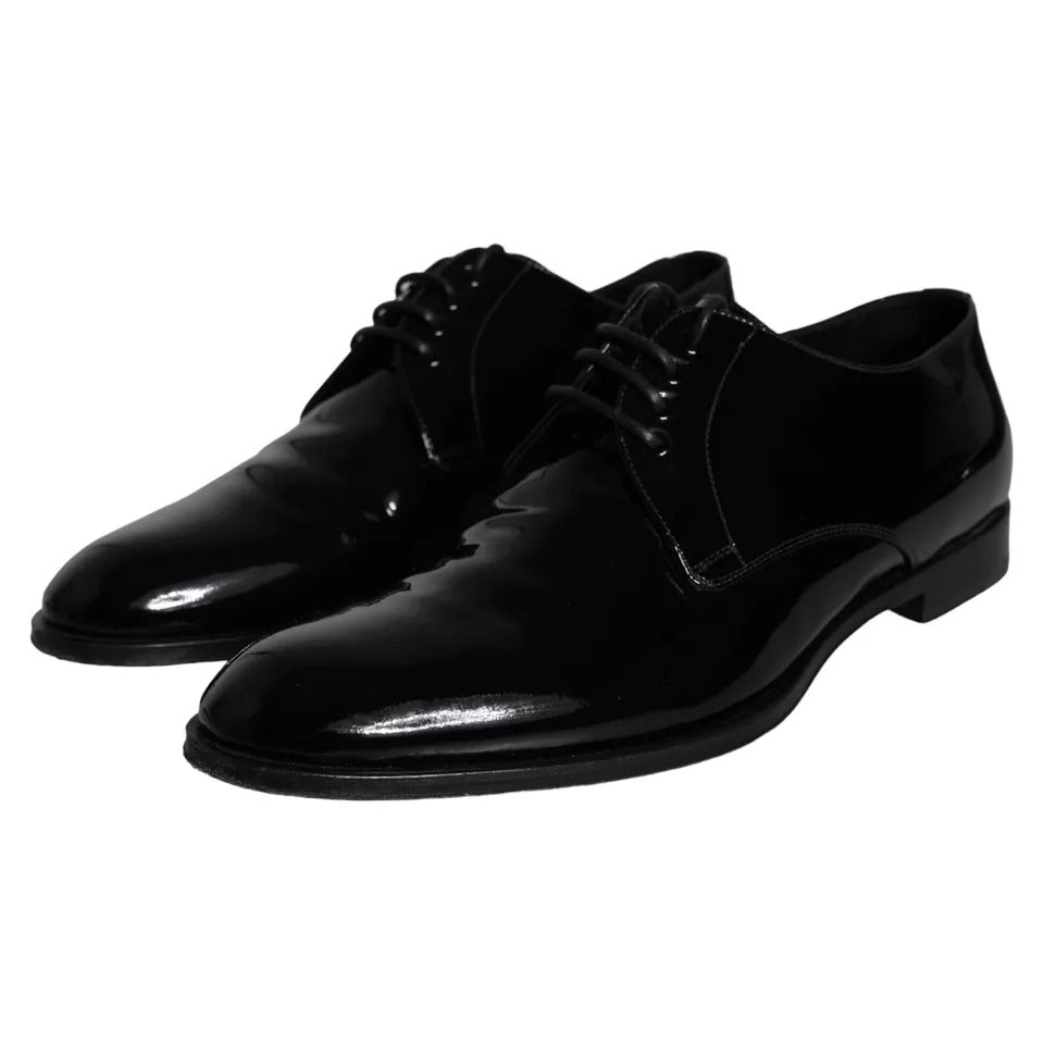 Dolce & Gabbana Black Calfskin Leather Derby Men Dress Shoes | Regal Royce