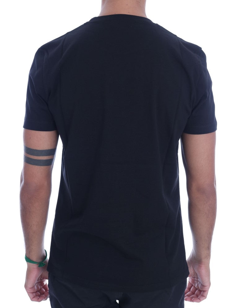 Frankie Morello Black Cotton RIDERS Crewneck T-Shirt | Regal Royce