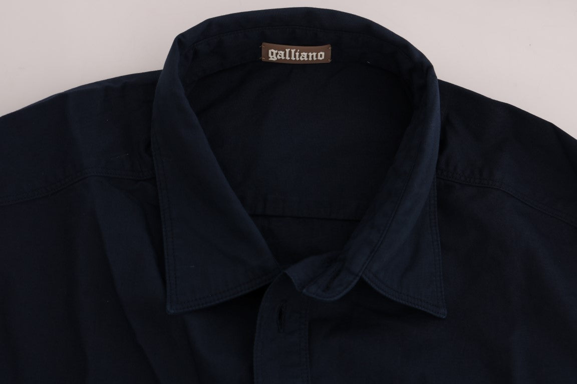 John Galliano Blue Casual Cotton Long Sleeve Shirt | Regal Royce