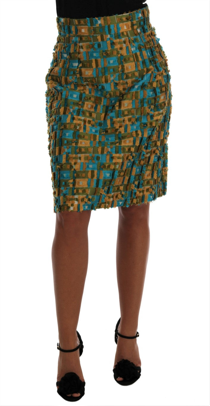 Dolce & Gabbana Multicolor Jacquard Straight Pencil Skirt | Regal Royce