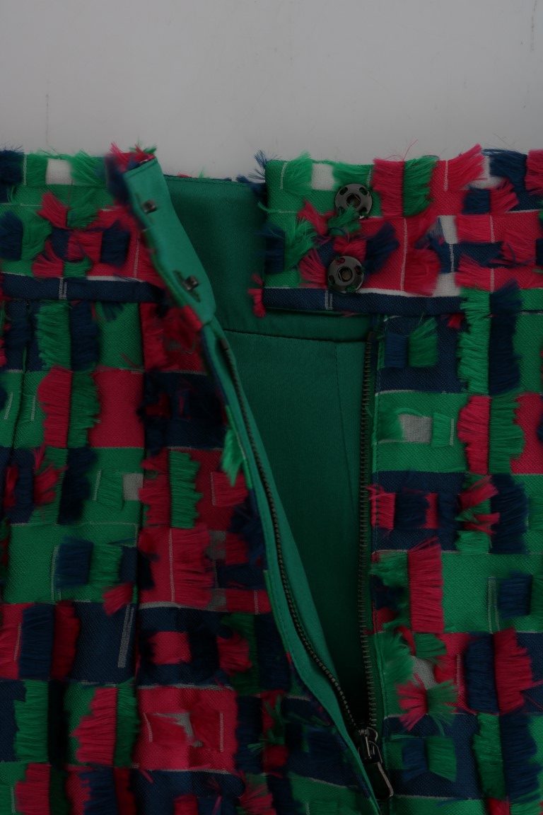 Dolce & Gabbana Pink Green Jacquard Pencil Skirt | Regal Royce