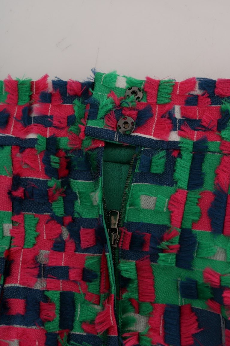 Dolce & Gabbana Pink Green Jacquard Pencil Skirt | Regal Royce