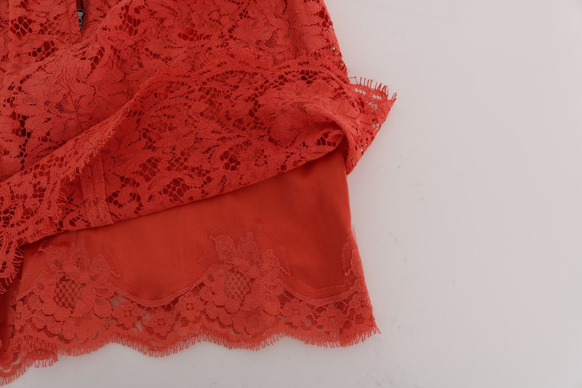 Dolce & Gabbana Orange Macramé Lace Pencil Skirt | Regal Royce