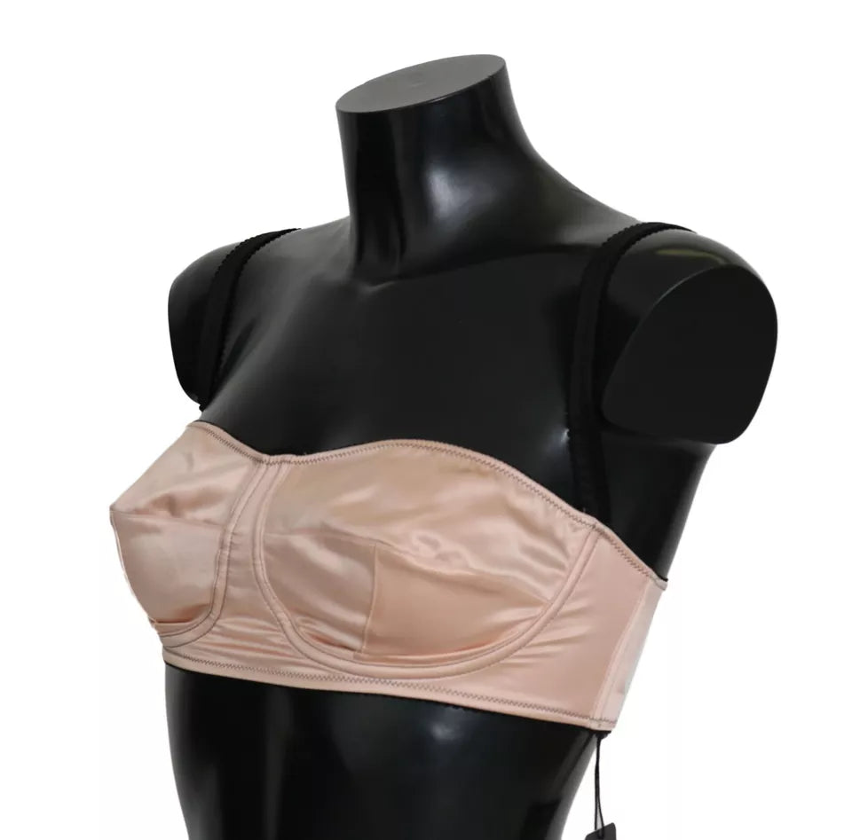 Dolce & Gabbana Black Straps Pink Balconcino Bra | Regal Royce