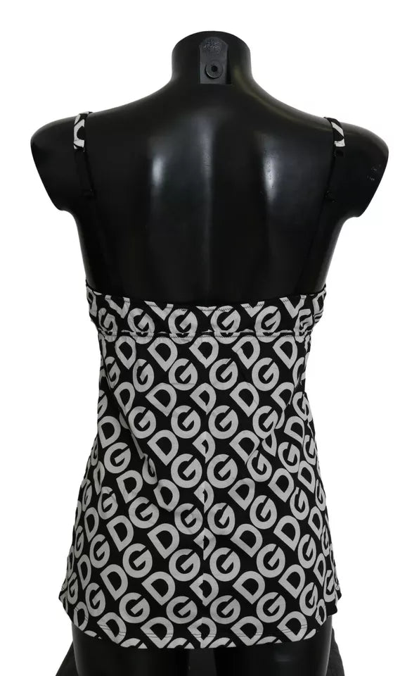 Dolce & Gabbana Black DG Mania Print Sleeveless Swimwear | Regal Royce