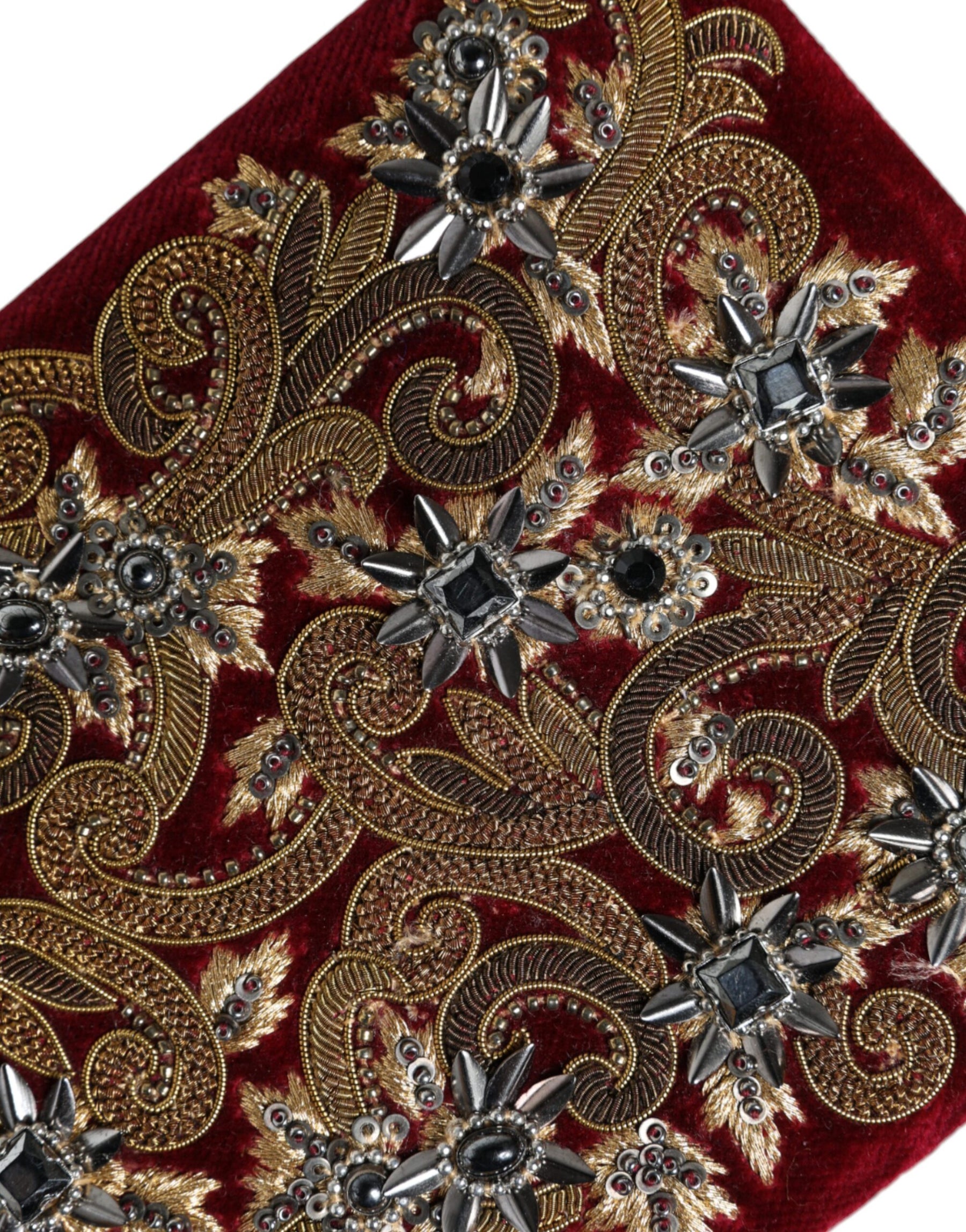 Dolce & Gabbana Red Velvet Gold Frame Clutch Evening Party Purse Bag | Regal Royce