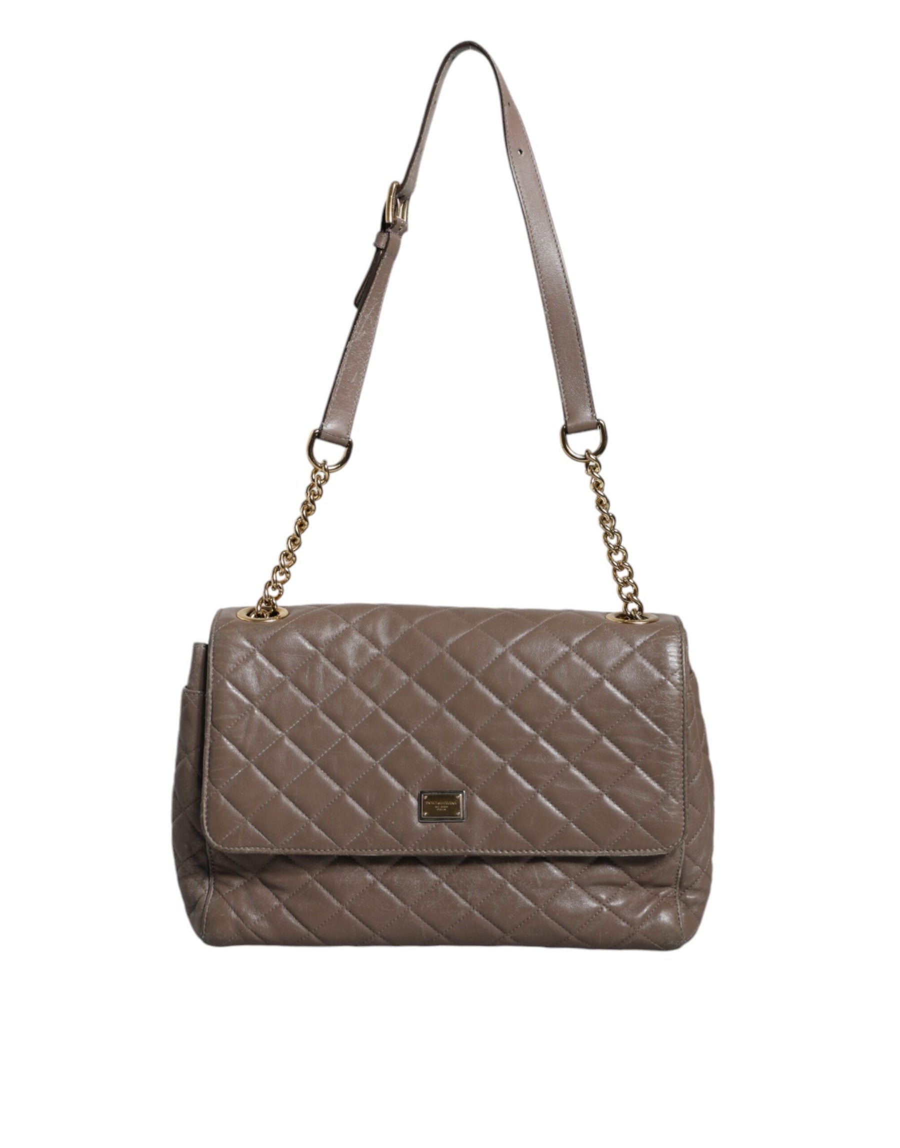 Dolce & Gabbana Brown Quilted Leather Shoulder Purse Satchel Bag | Regal Royce