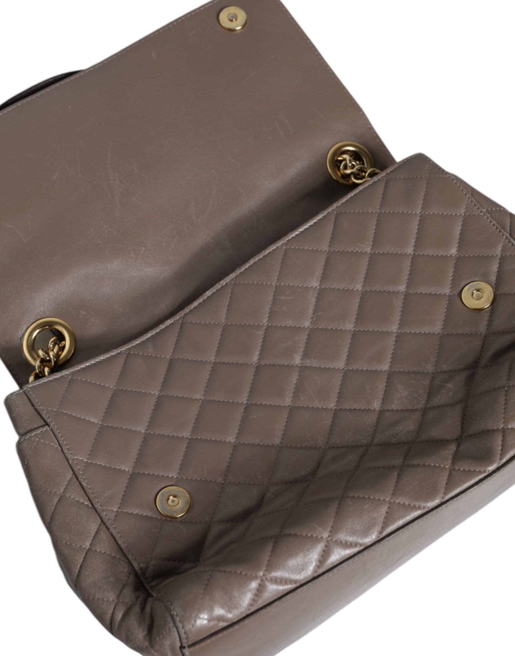 Dolce & Gabbana Brown Quilted Leather Shoulder Purse Satchel Bag | Regal Royce