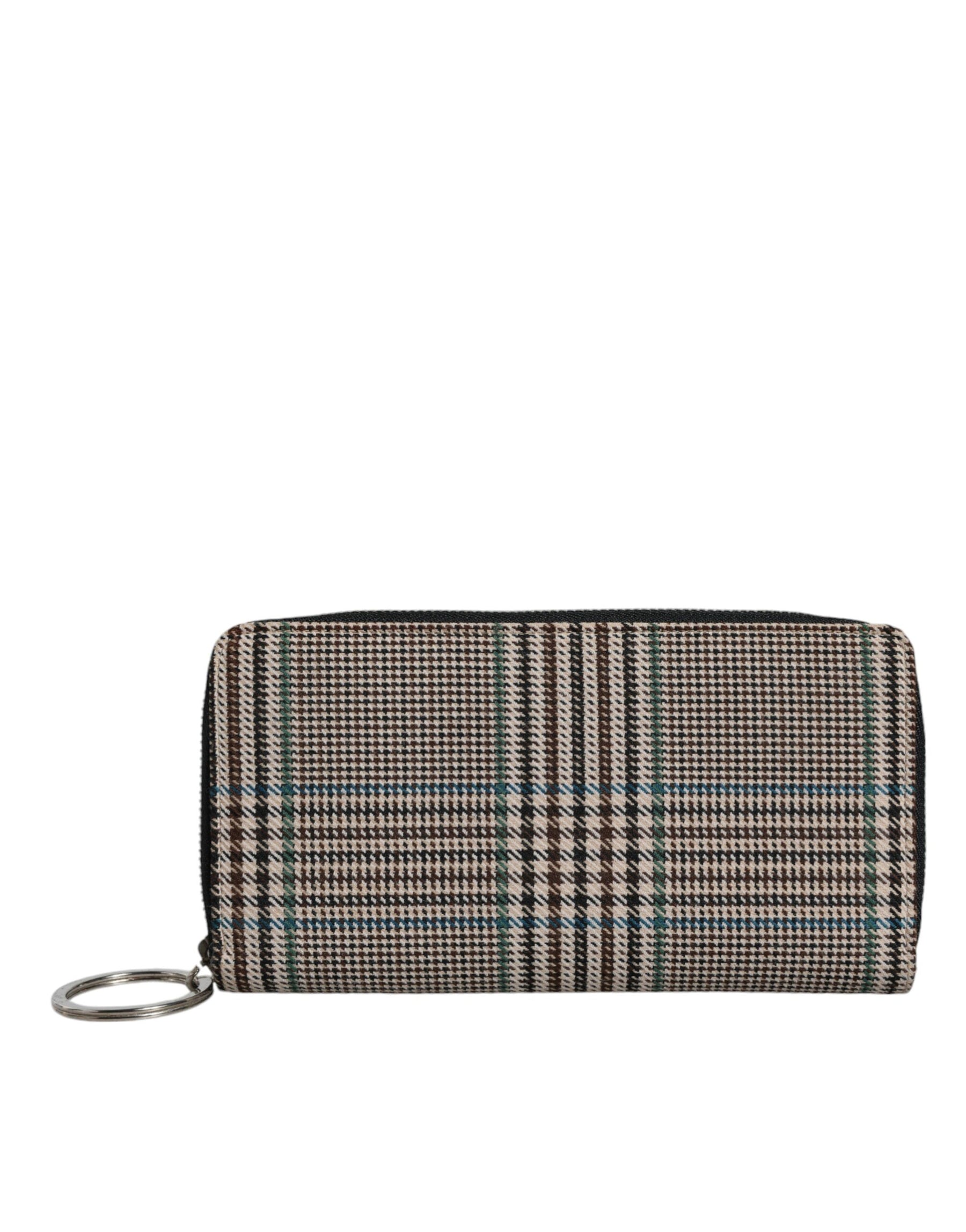 MM6 Maison Margiela Multicolor Houndstooth Continental Zip Around Clutch Wallet | Regal Royce