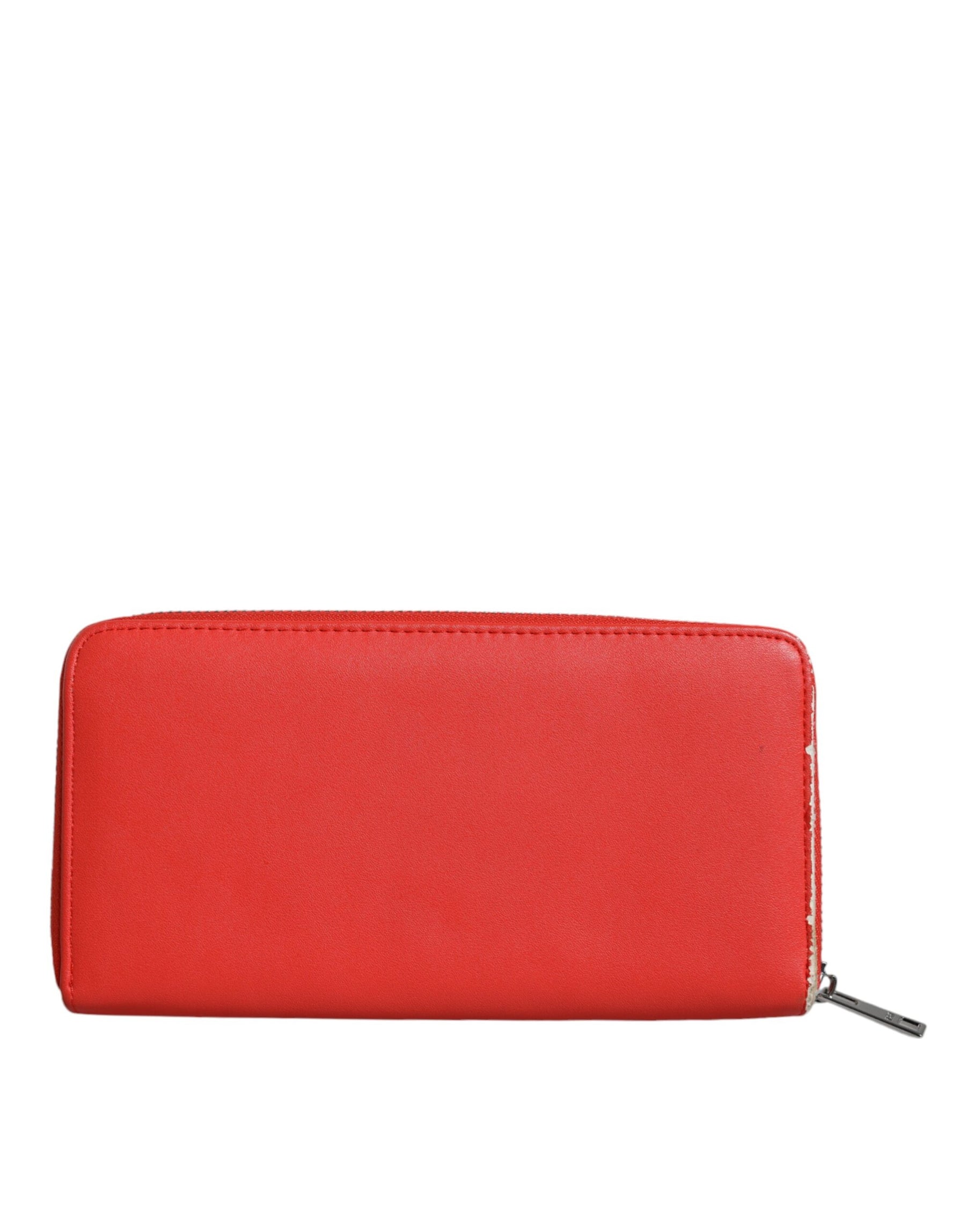 MSGM Red Leather Continental Zip Around Card Holder Bifold Clutch Wallet | Regal Royce