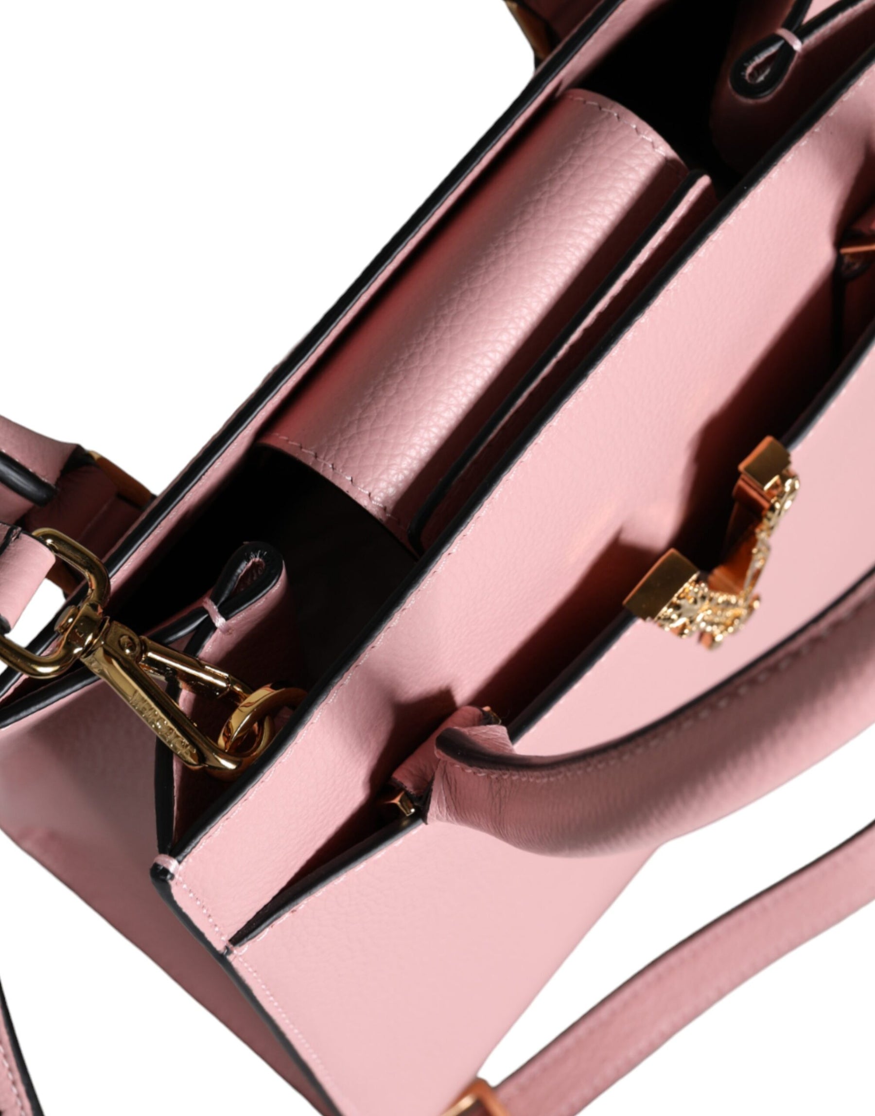Versace Pink Small Top Handle Grainy Calf Leather Crossbody Bag | Regal Royce