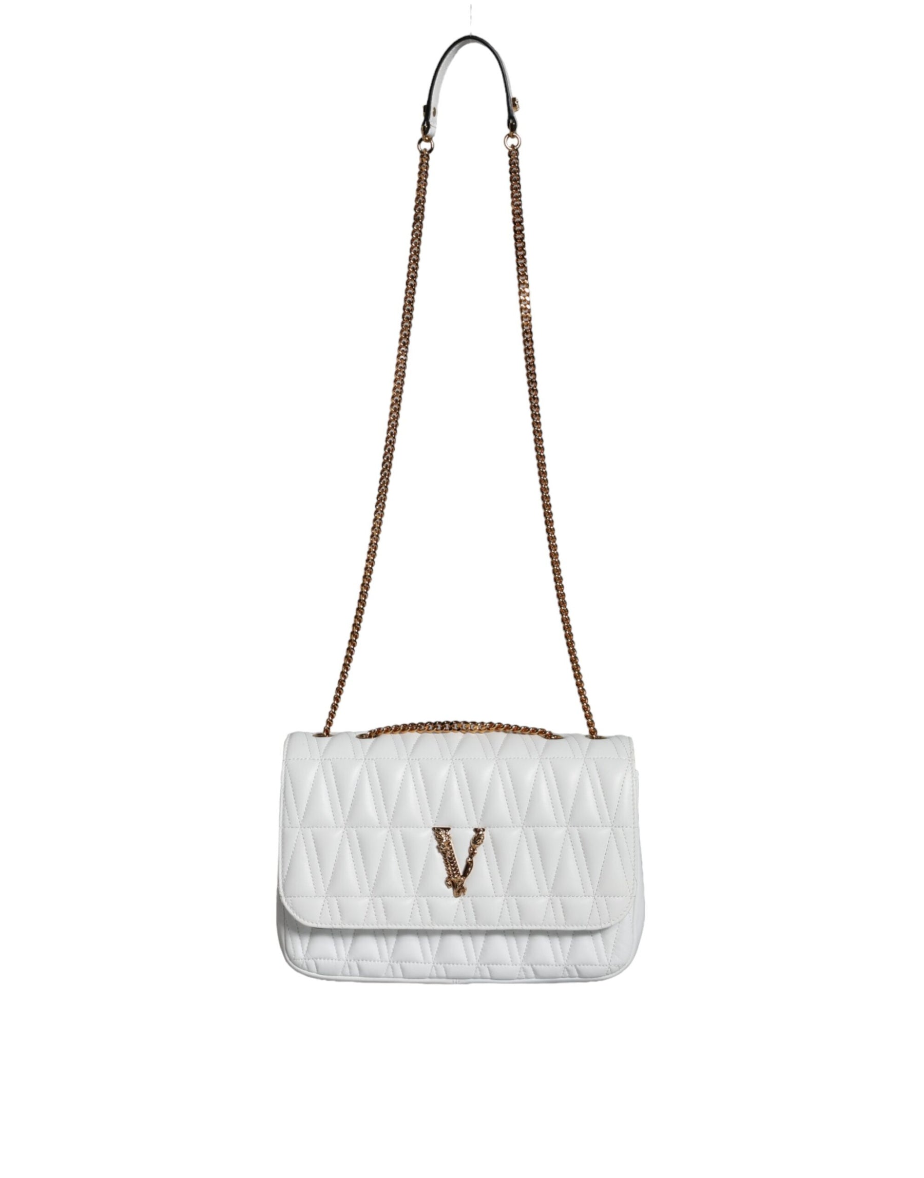 Versace White Mini Nappa Leather Crossbody Shoulder Bag | Regal Royce