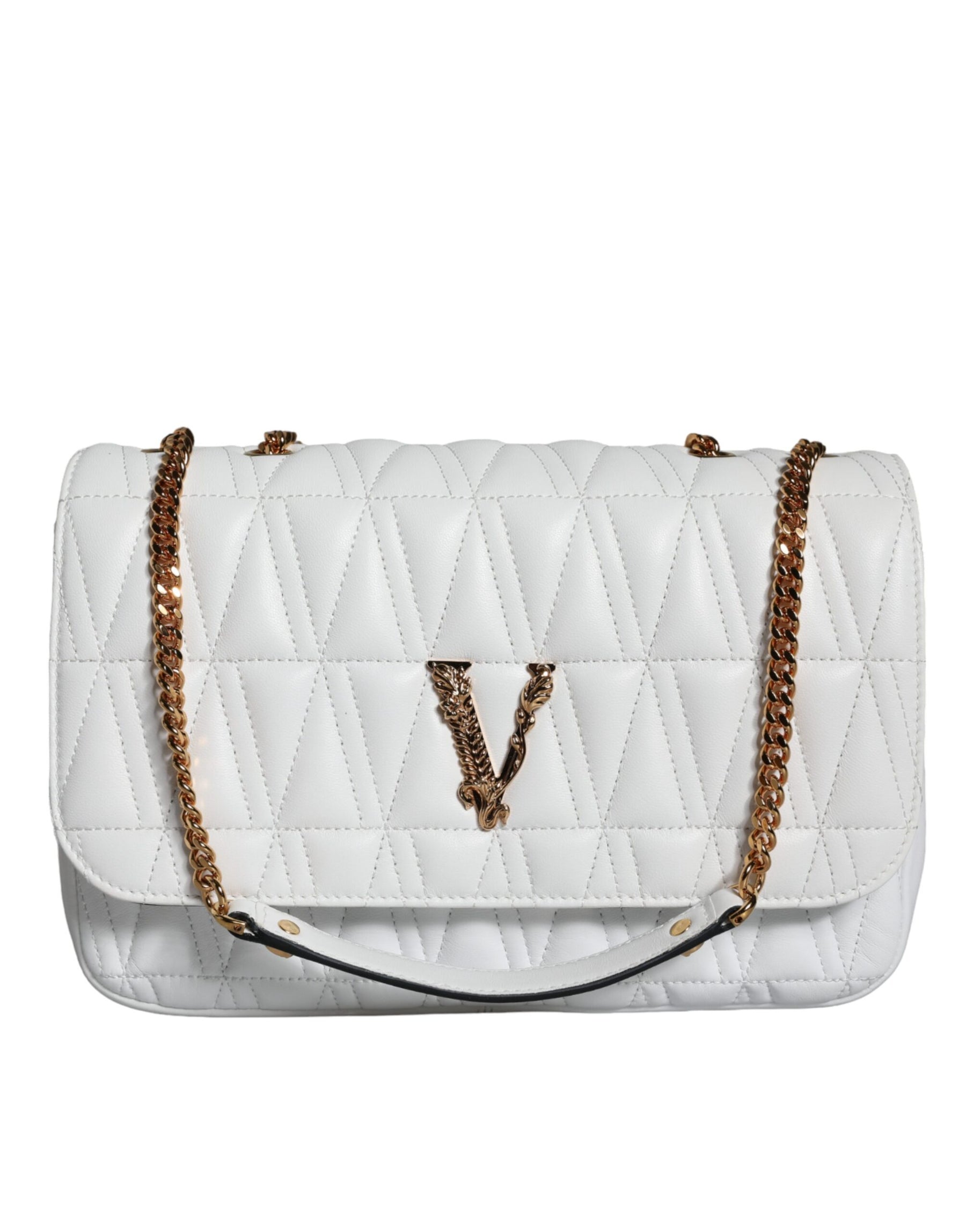Versace White Mini Nappa Leather Crossbody Shoulder Bag | Regal Royce