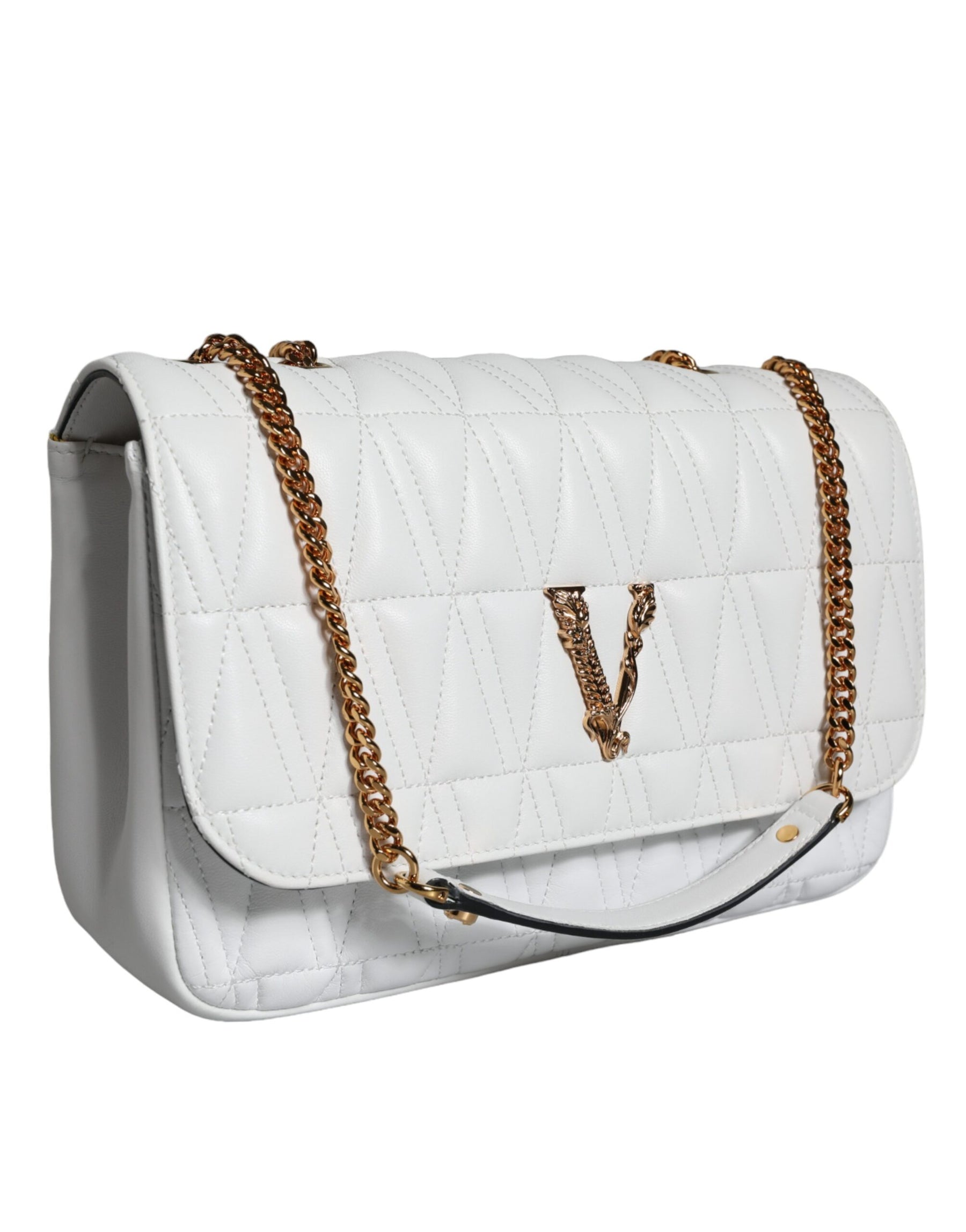 Versace White Mini Nappa Leather Crossbody Shoulder Bag | Regal Royce