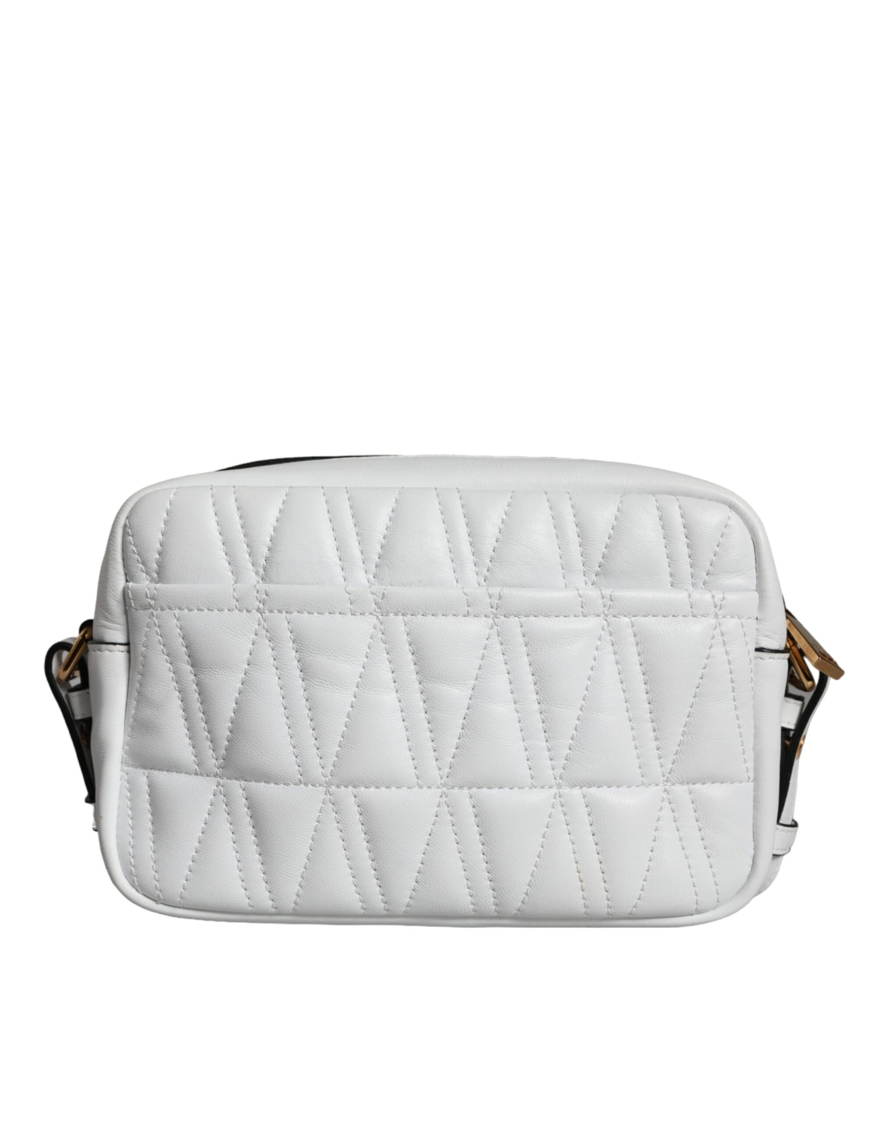 Versace White Quilted Nappa Leather Crossbody Shoulder Bag | Regal Royce