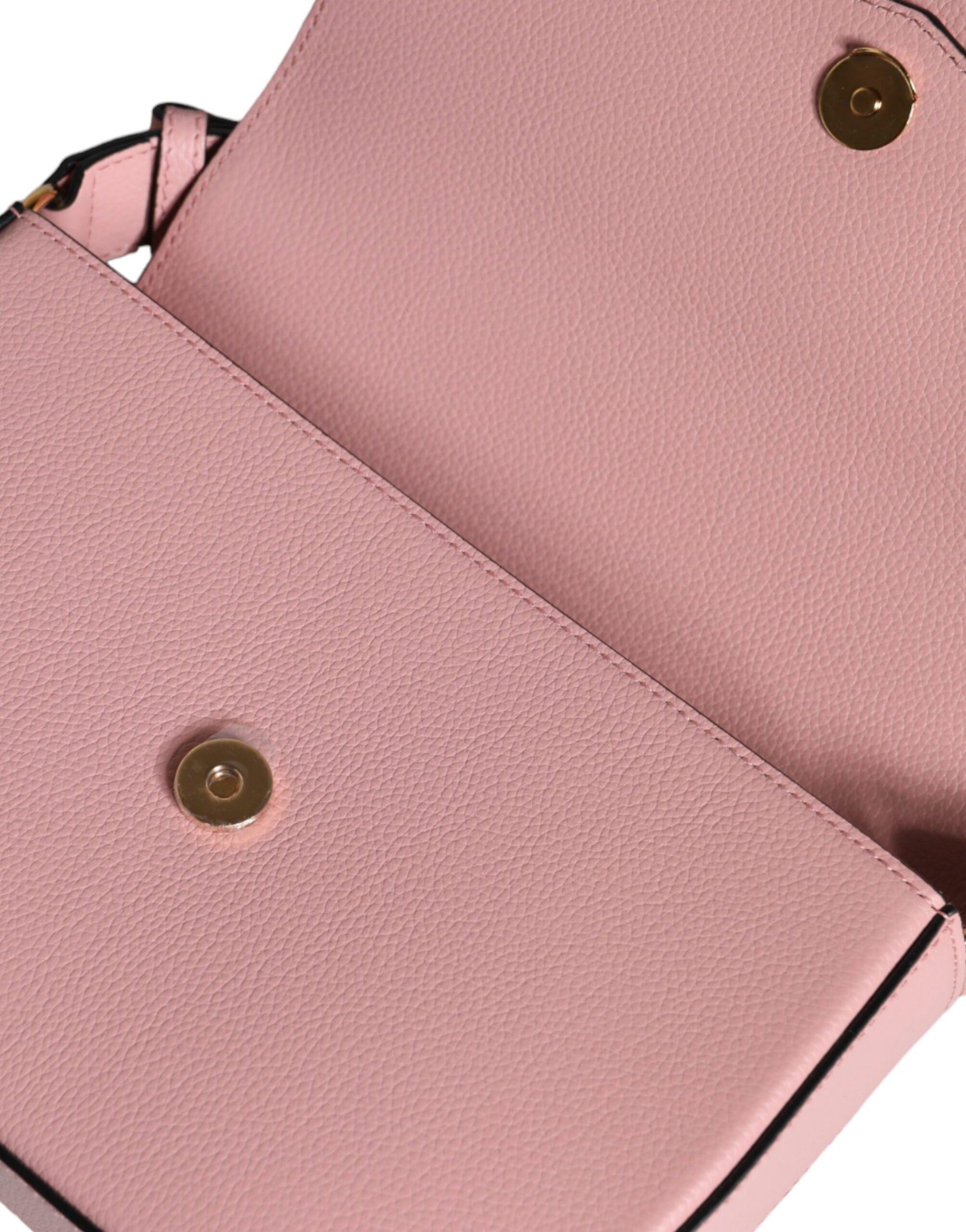 Versace Pink Grainy Calf Leather Logo Crossbody Shoulder Bag | Regal Royce