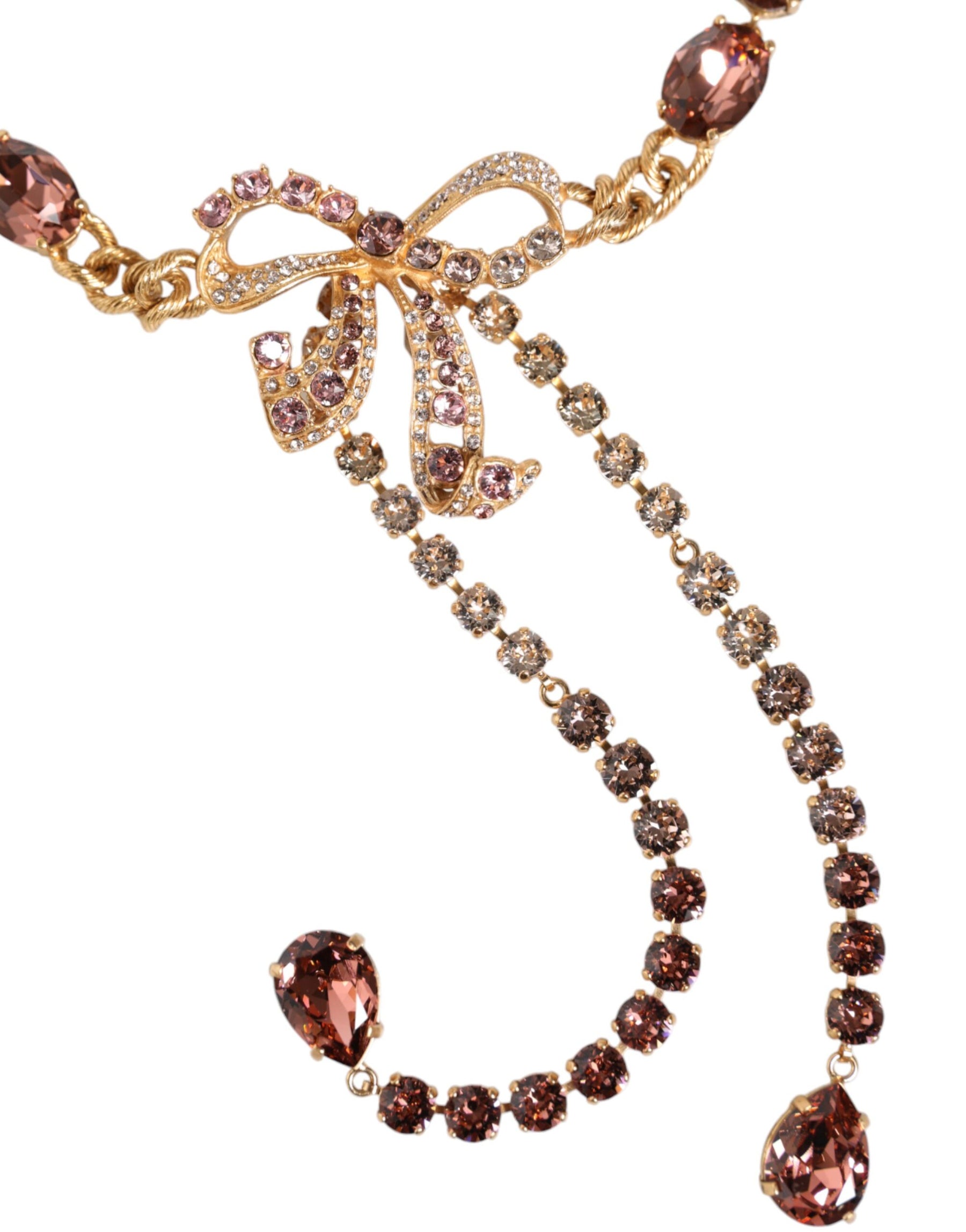 Dolce & Gabbana Gold Tone Brass Crystal Embellished Belt | Regal Royce