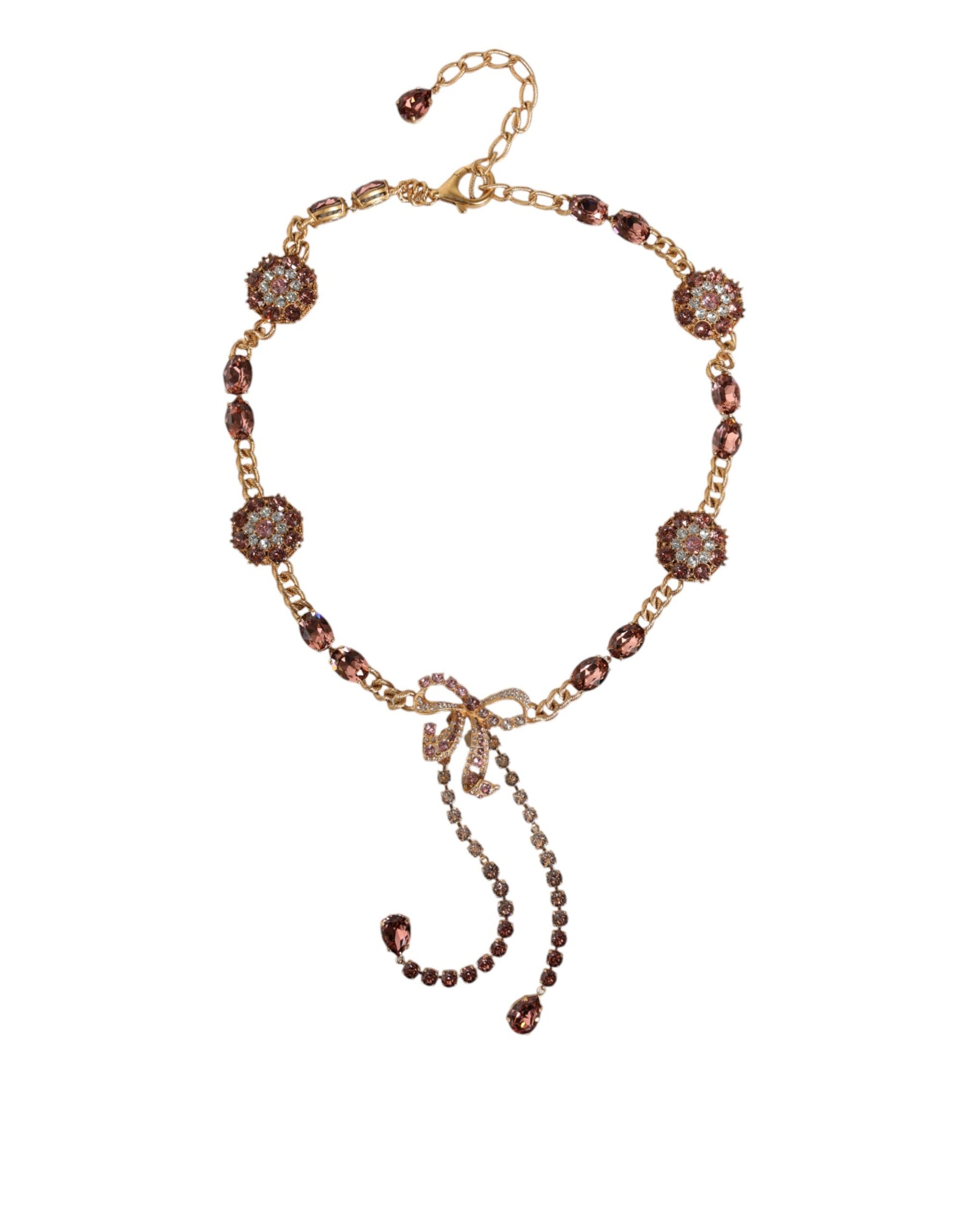 Dolce & Gabbana Gold Tone Brass Crystal Embellished Waist Chain Belt | Regal Royce