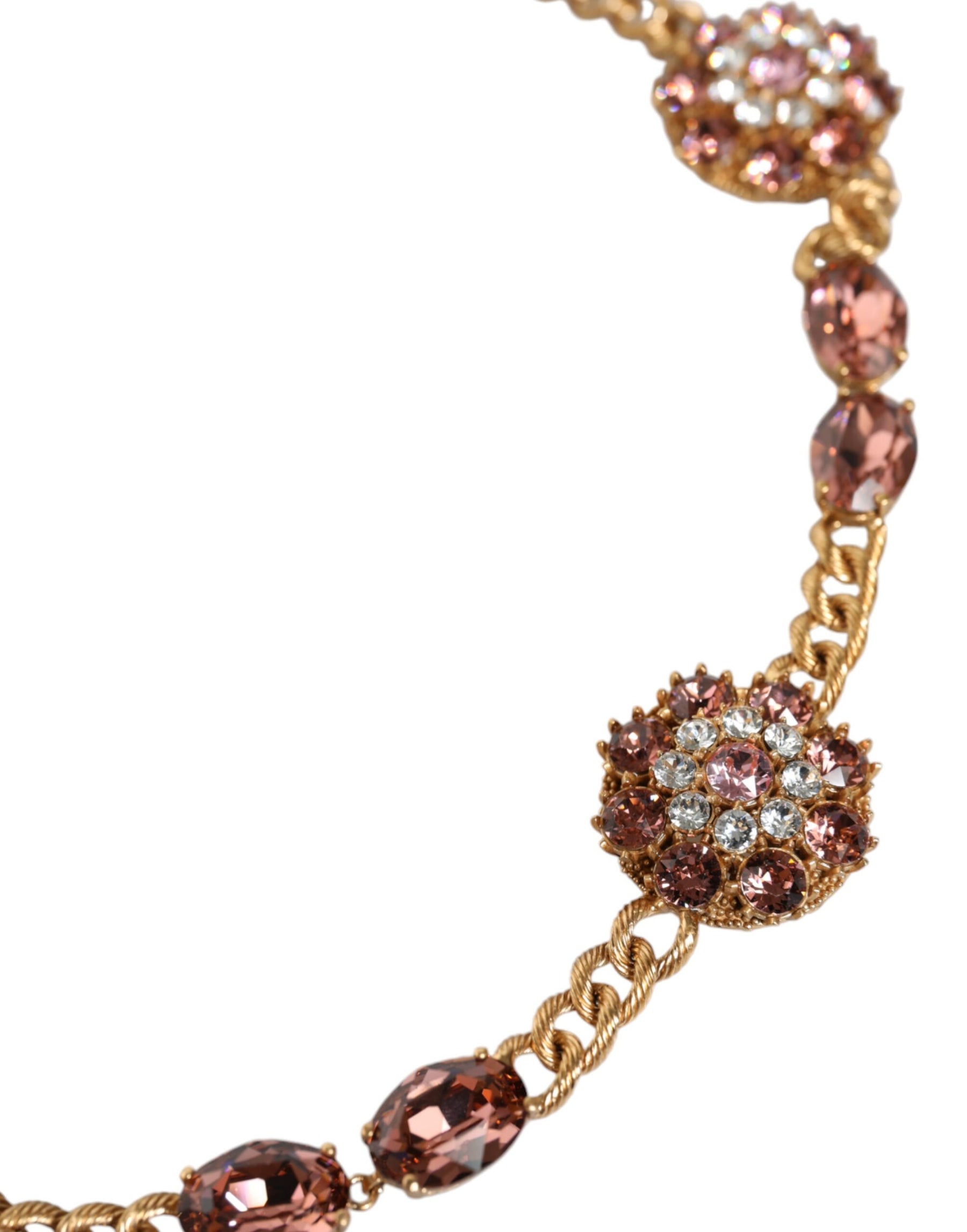 Dolce & Gabbana Gold Tone Brass Crystal Embellished Waist Chain Belt | Regal Royce