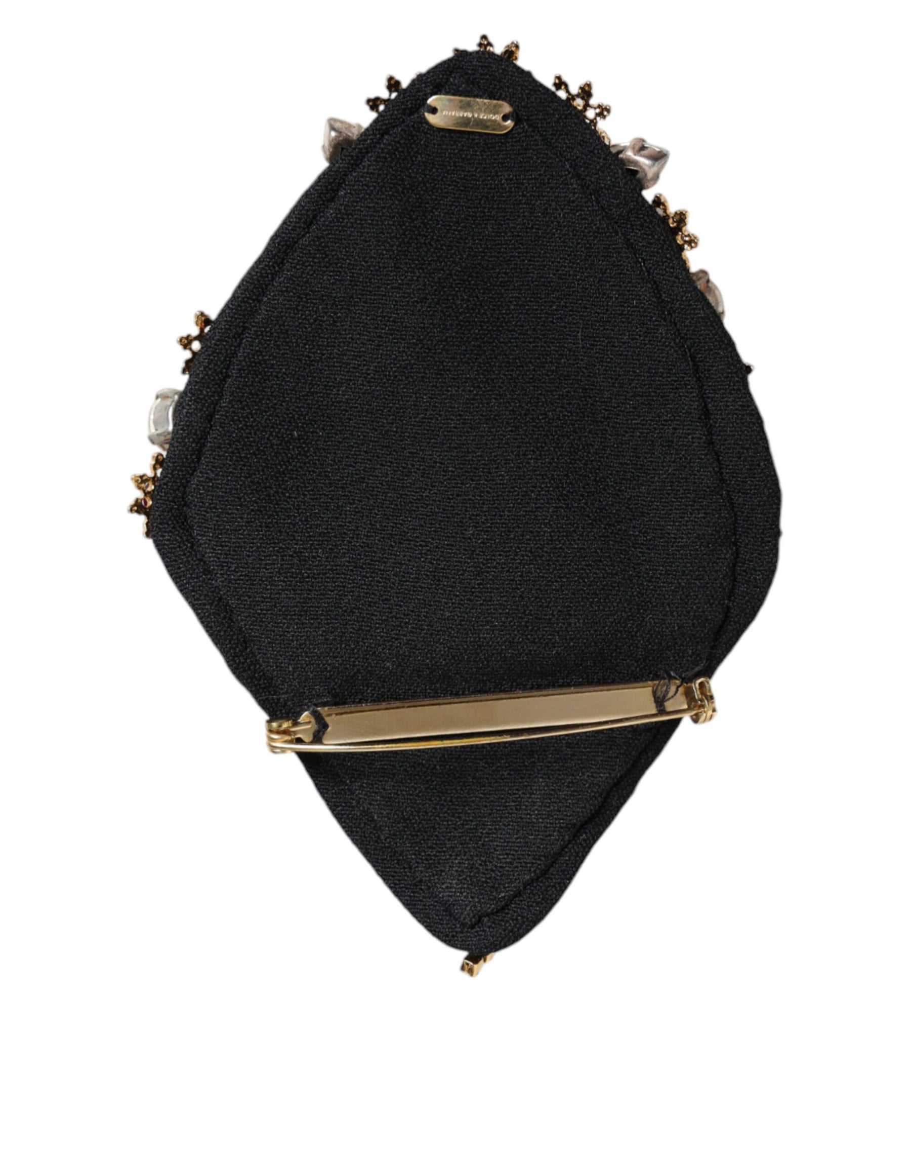 Dolce & Gabbana Gold Tone Brass Sacred Heart Crystal Embellished Brooch | Regal Royce