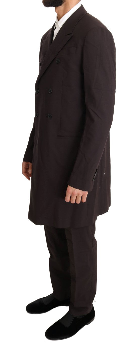 Dolce & Gabbana Bordeaux Wool Stretch Long 3 Piece Suit | Regal Royce