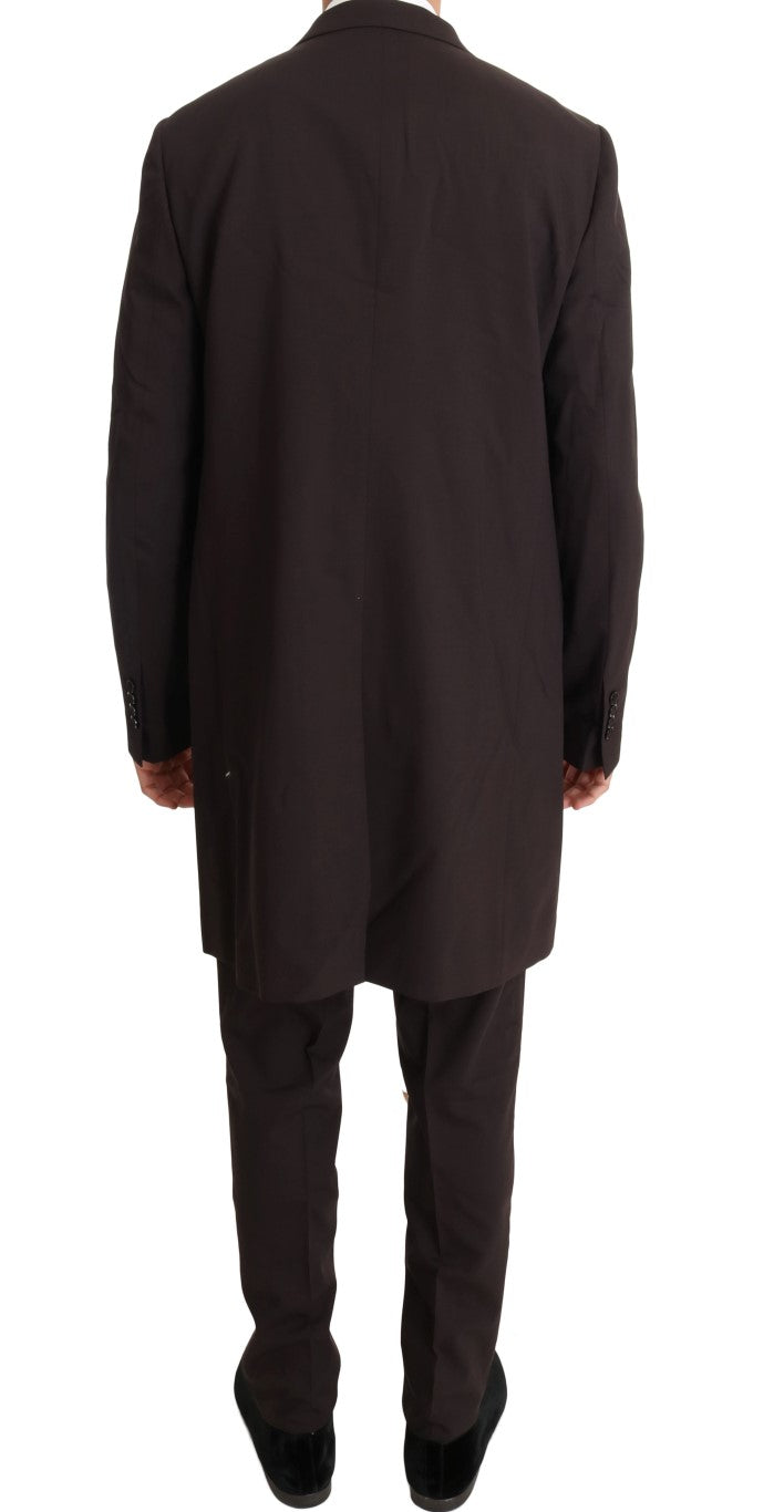 Dolce & Gabbana Bordeaux Wool Stretch Long 3 Piece Suit | Regal Royce