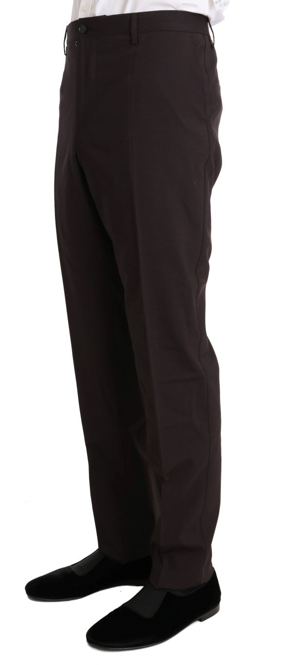 Dolce & Gabbana Bordeaux Wool Stretch Long 3 Piece Suit | Regal Royce