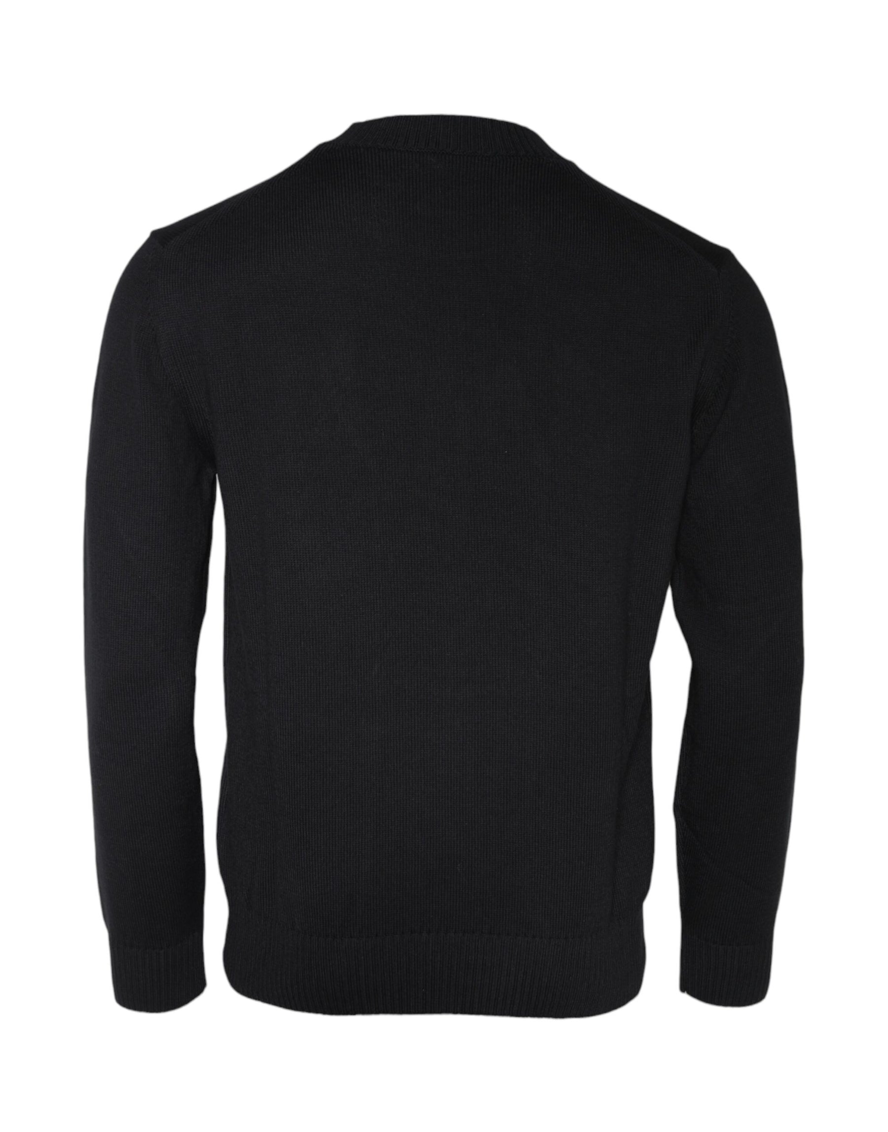 Versace Black Medusa Embroidery Crew Neck Pullover Sweater | Regal Royce