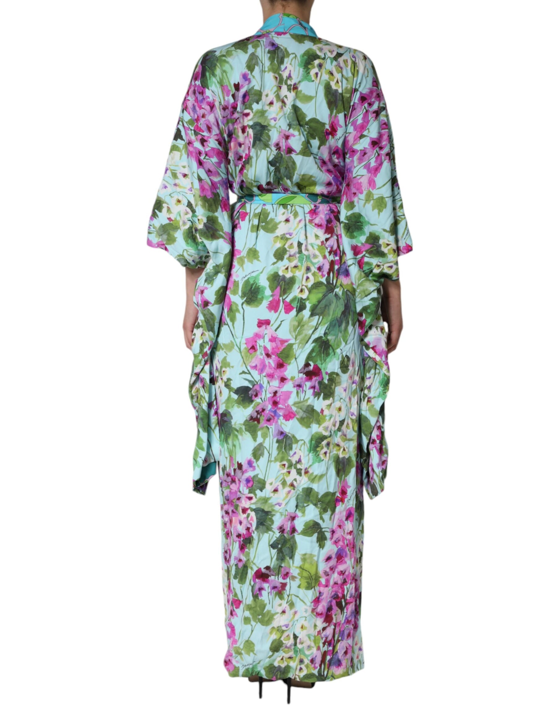 Dolce & Gabbana Multicolor Floral Silk Stretch Wrap Dress | Regal Royce