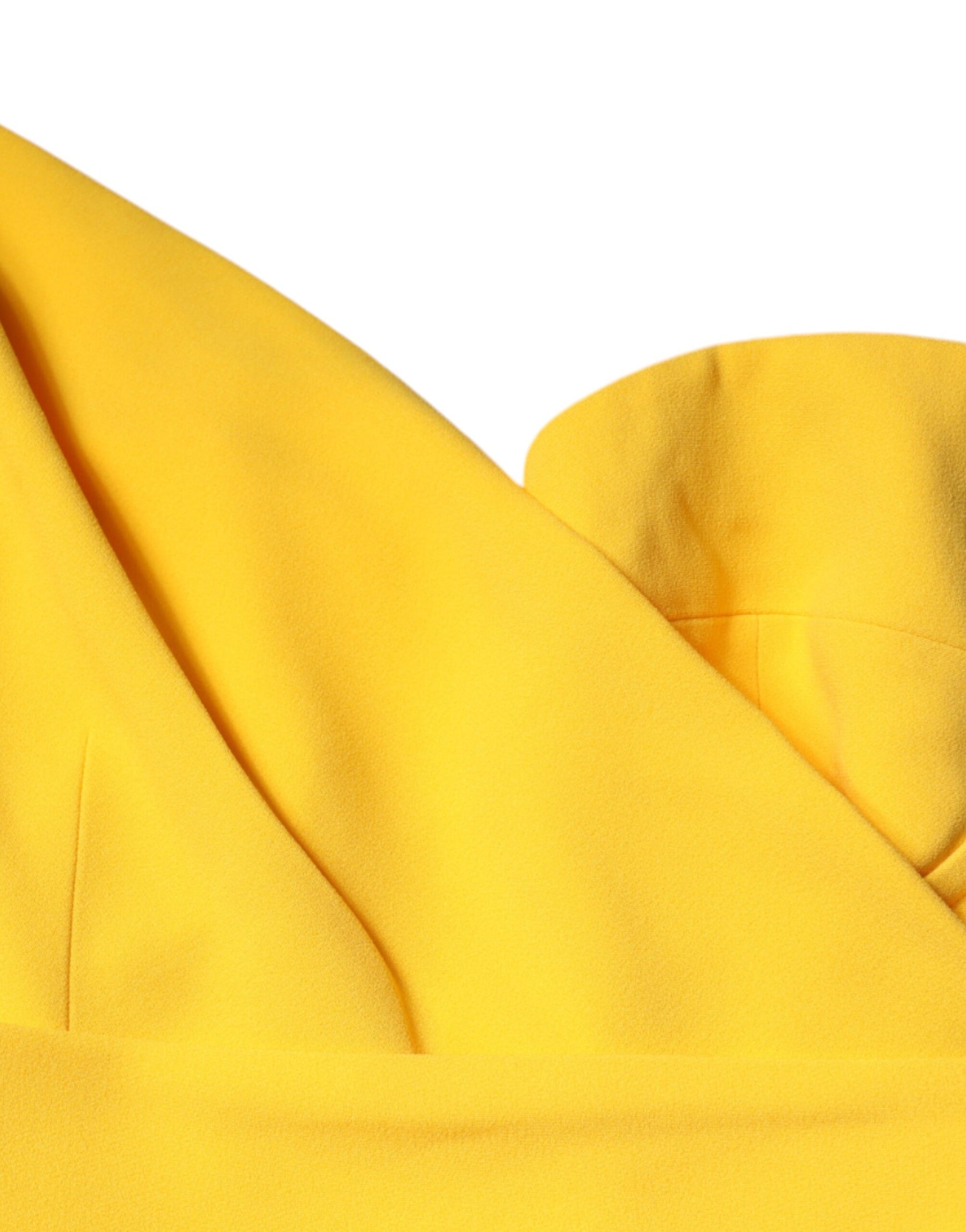 Dolce & Gabbana Yellow One Shoulder Side Slit Midi Dress | Regal Royce