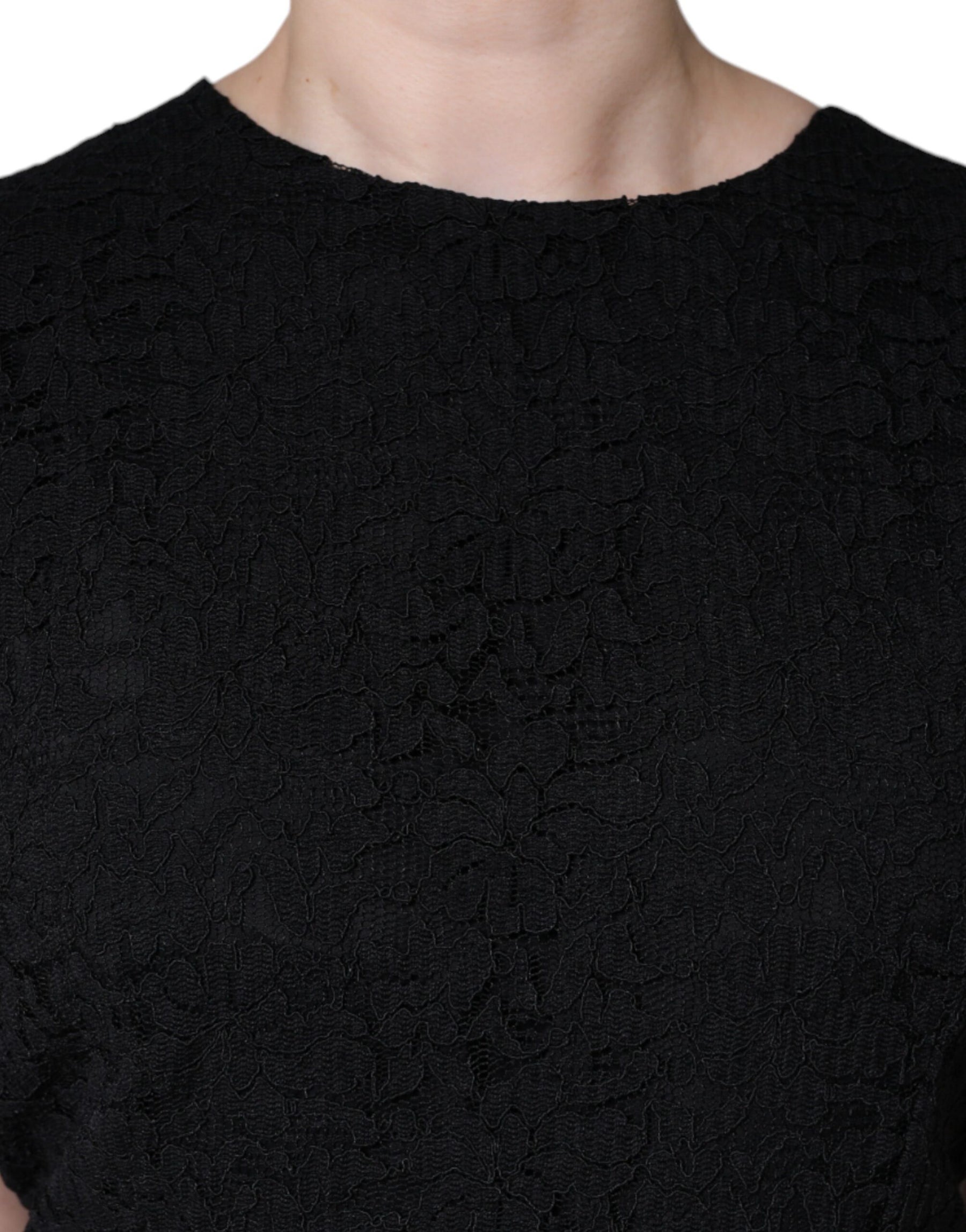 Dolce & Gabbana Black Cotton Sheath Knee Length Dress | Regal Royce