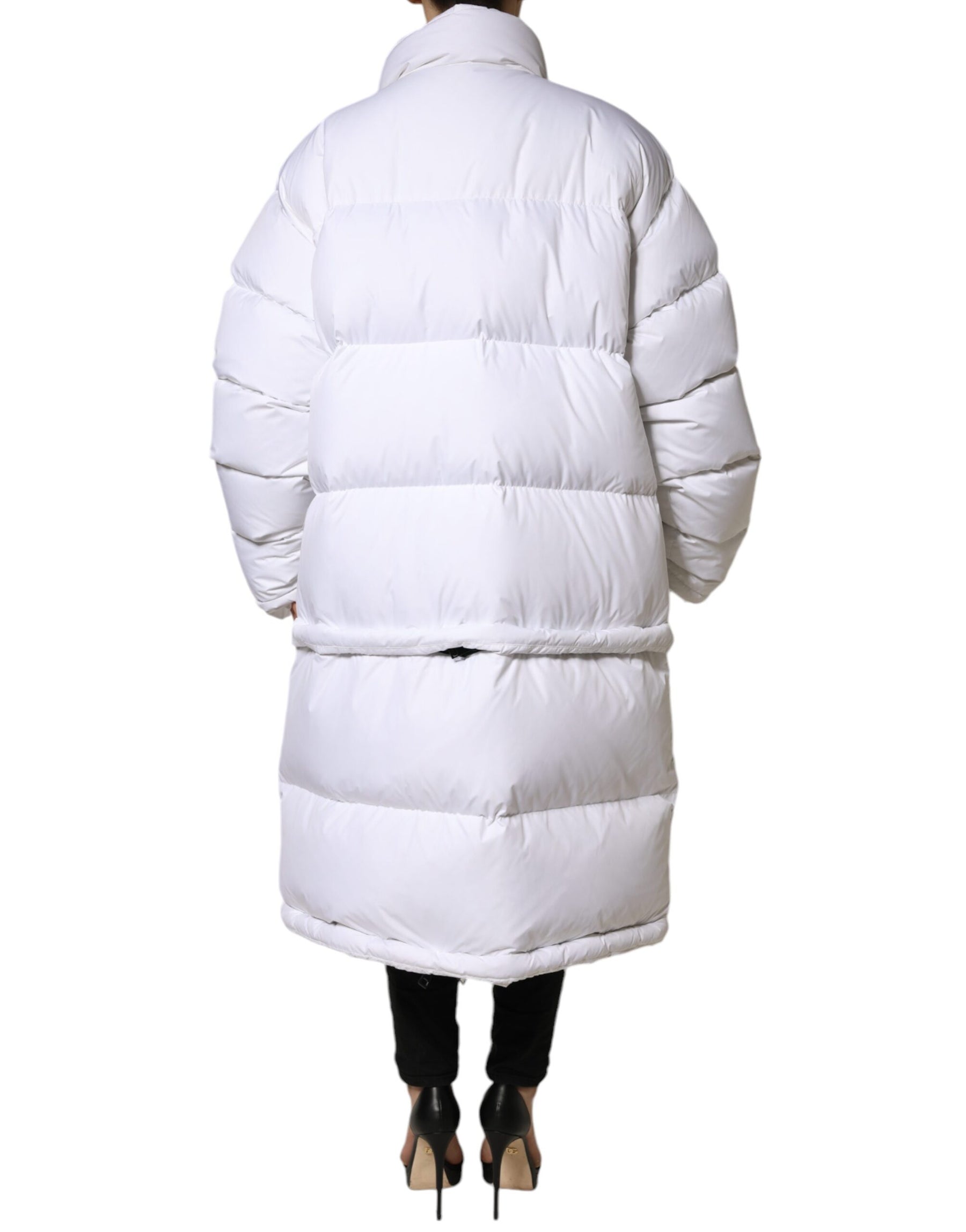 Dolce & Gabbana White Puffer Quilted Full Zip Coat Jacket | Regal Royce