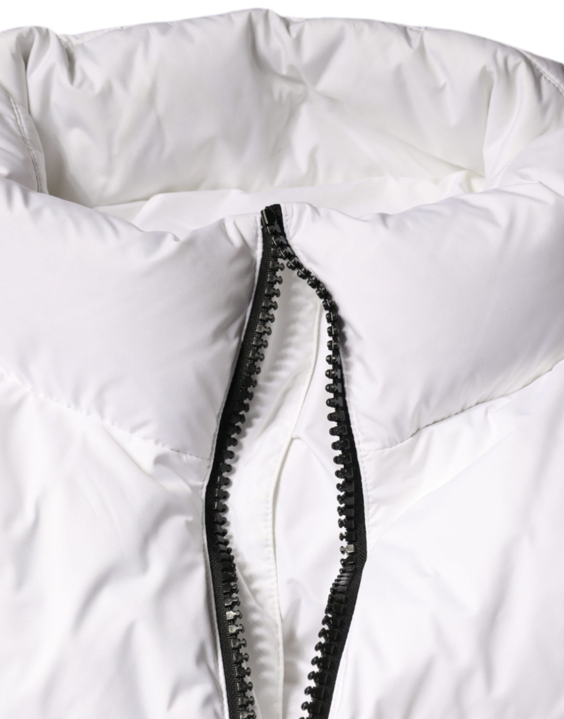 Dolce & Gabbana White Puffer Quilted Full Zip Coat Jacket | Regal Royce