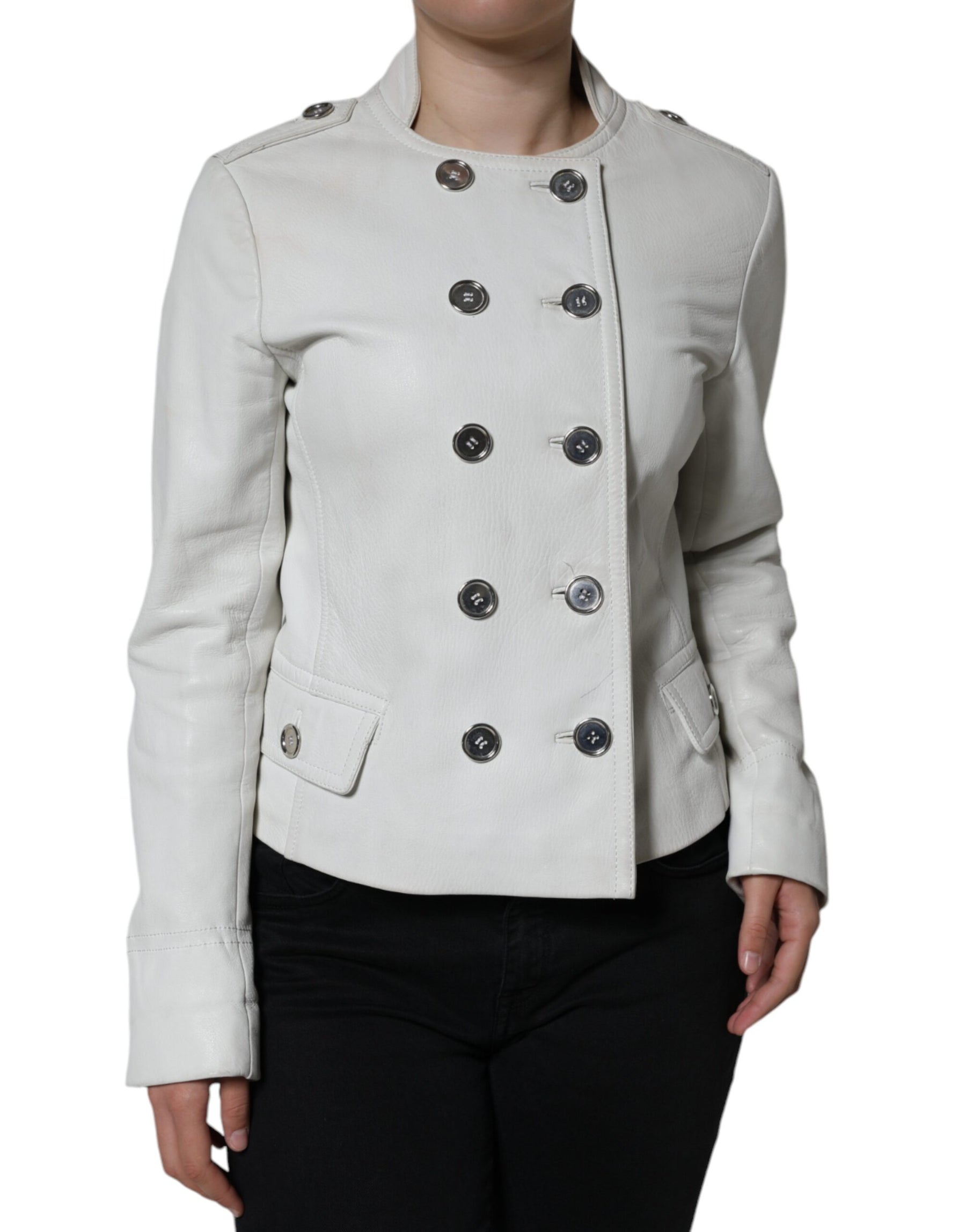 Dolce & Gabbana White Double Breasted Blazer Coat Jacket | Regal Royce