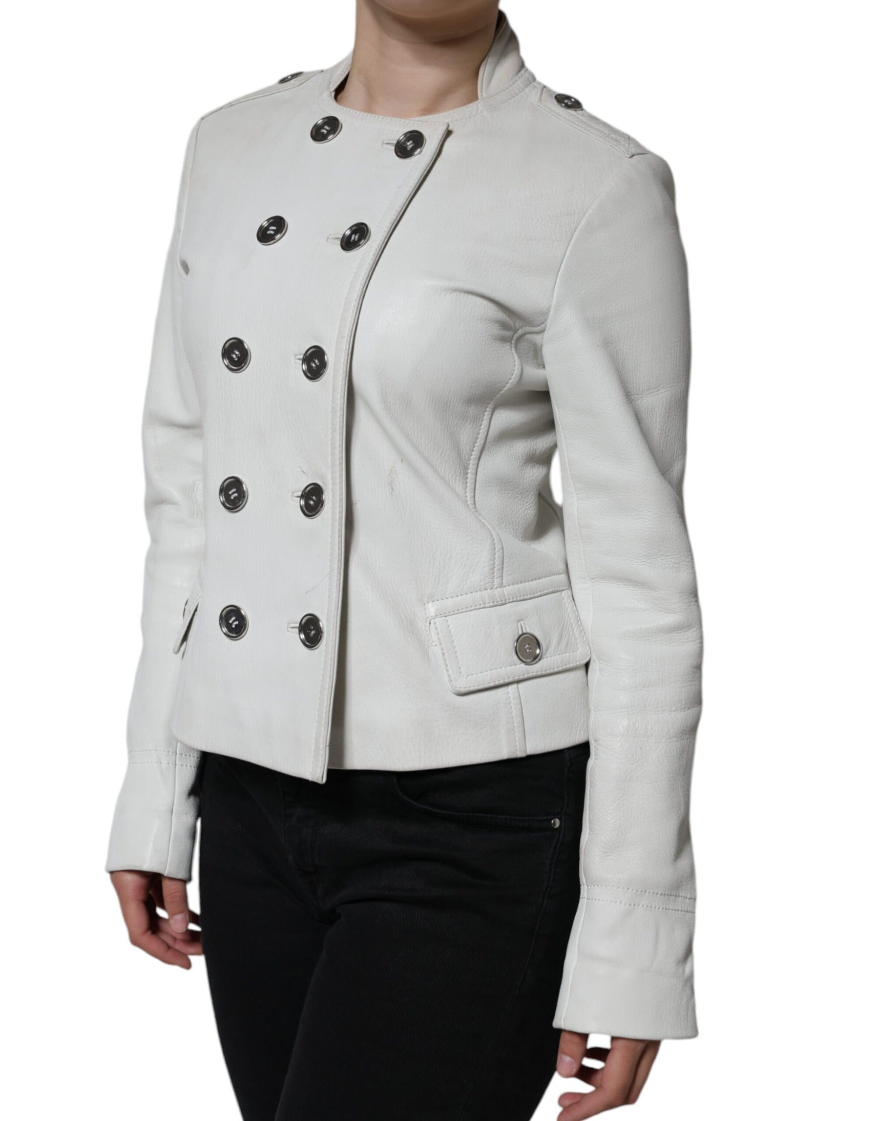 Dolce & Gabbana White Double Breasted Blazer Coat Jacket | Regal Royce