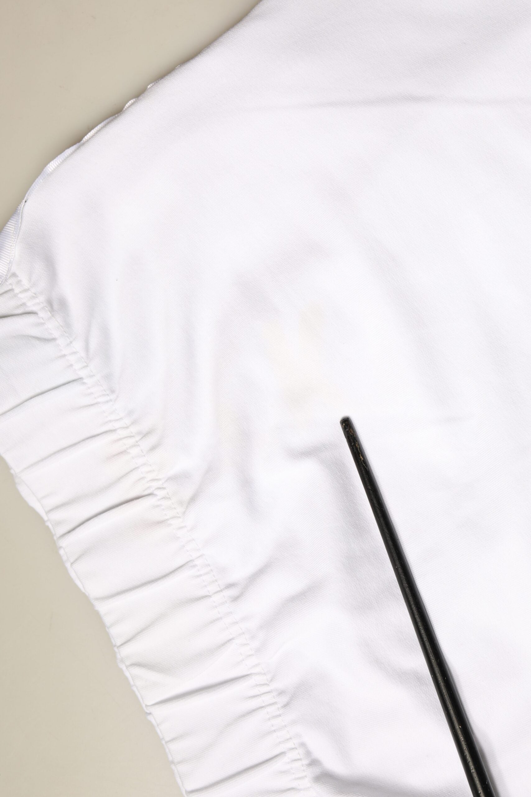 STK White Cotton Stretch High Waist Pencil Cut Knee Length Skirt | Regal Royce