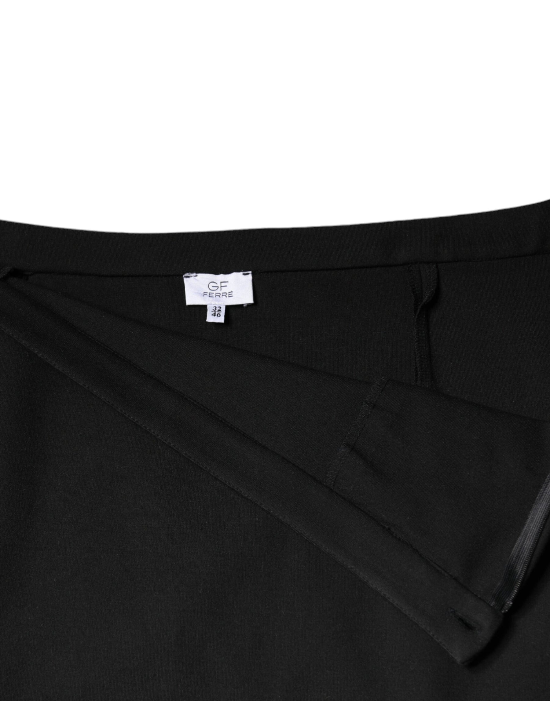 GF Ferre Black Straight Pencil Cut Knee Length Skirt | Regal Royce