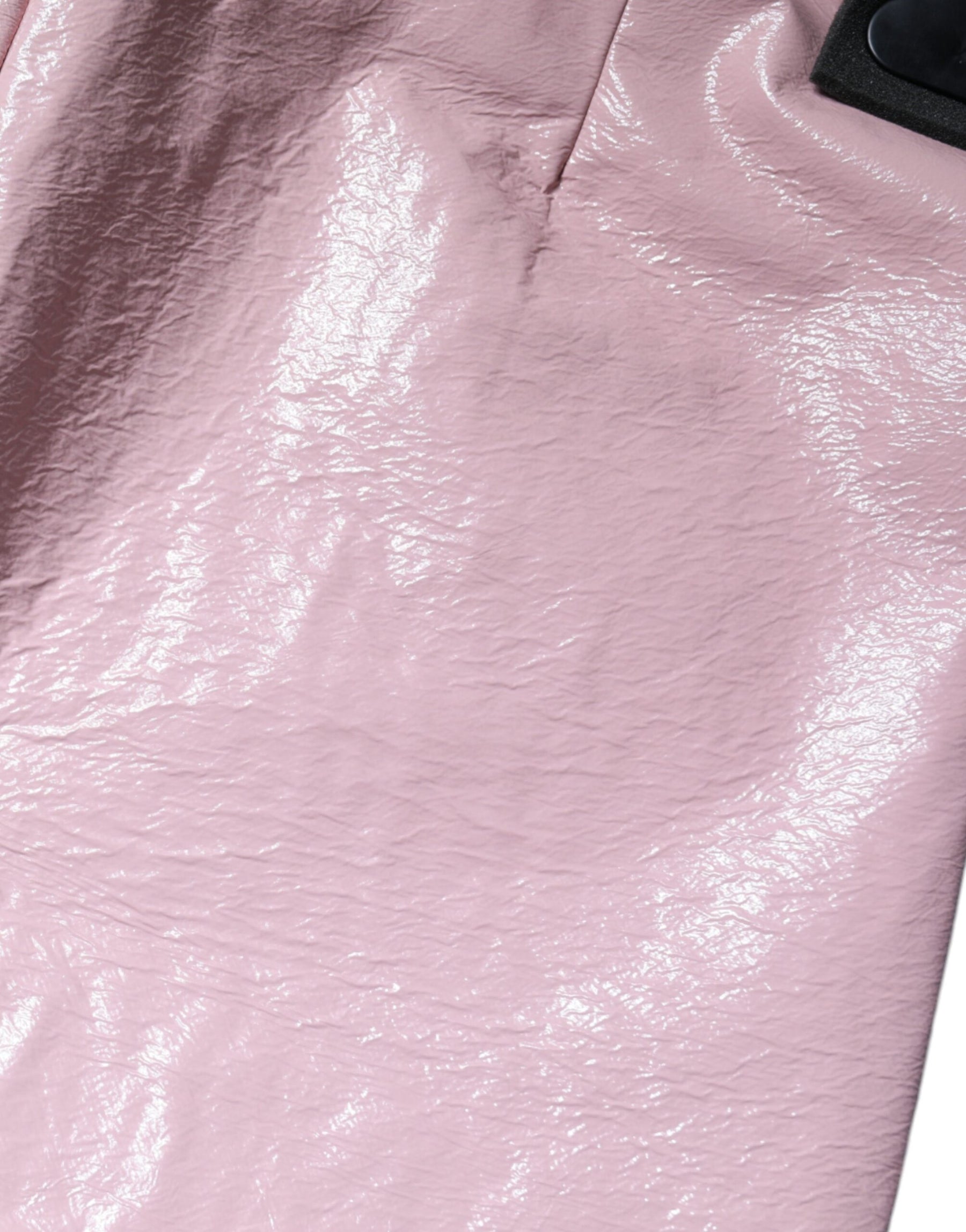 Dolce & Gabbana Glossy Pink Cotton High Waist Mini Skirt | Regal Royce