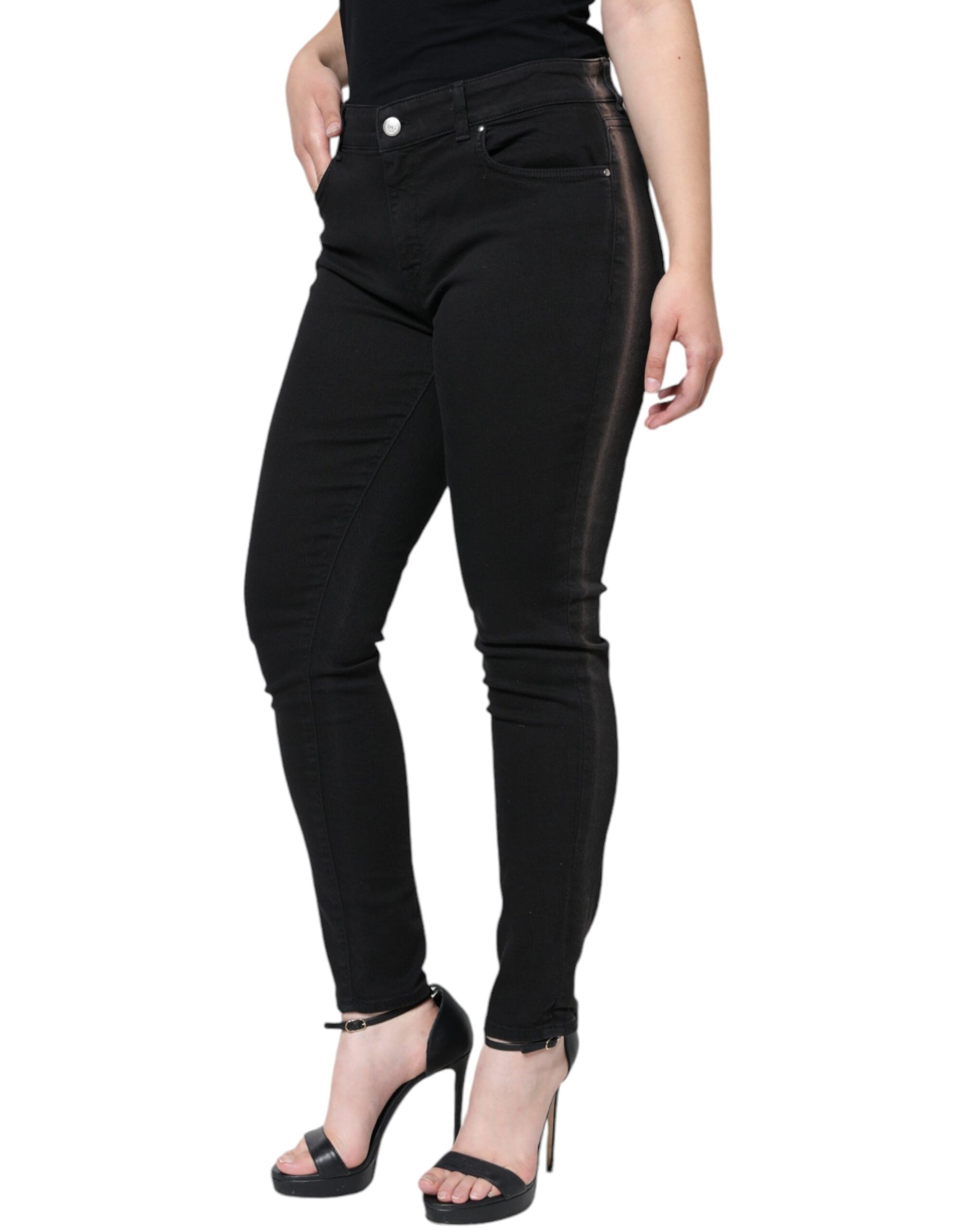 Dolce & Gabbana Black Cotton Stretch Skinny Denim Jeans | Regal Royce