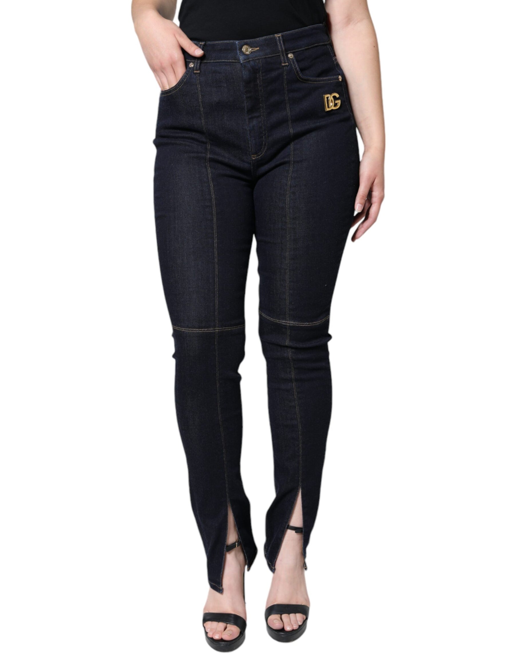 Dolce & Gabbana Black Cotton Blend Skinny Denim Jeans | Regal Royce