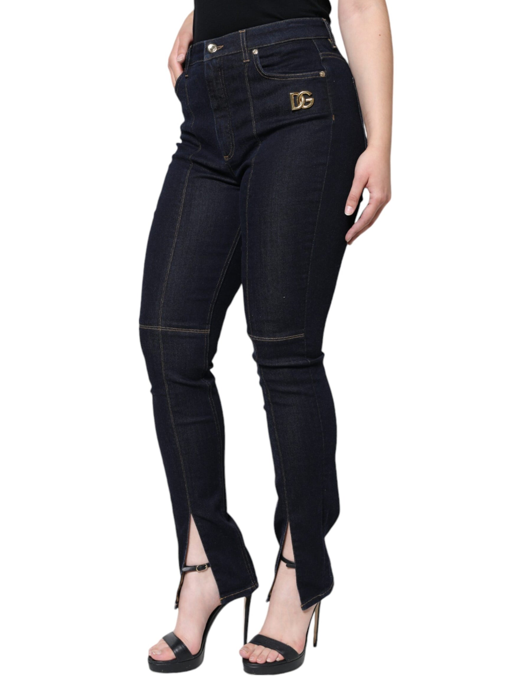 Dolce & Gabbana Black Cotton Blend Skinny Denim Jeans | Regal Royce