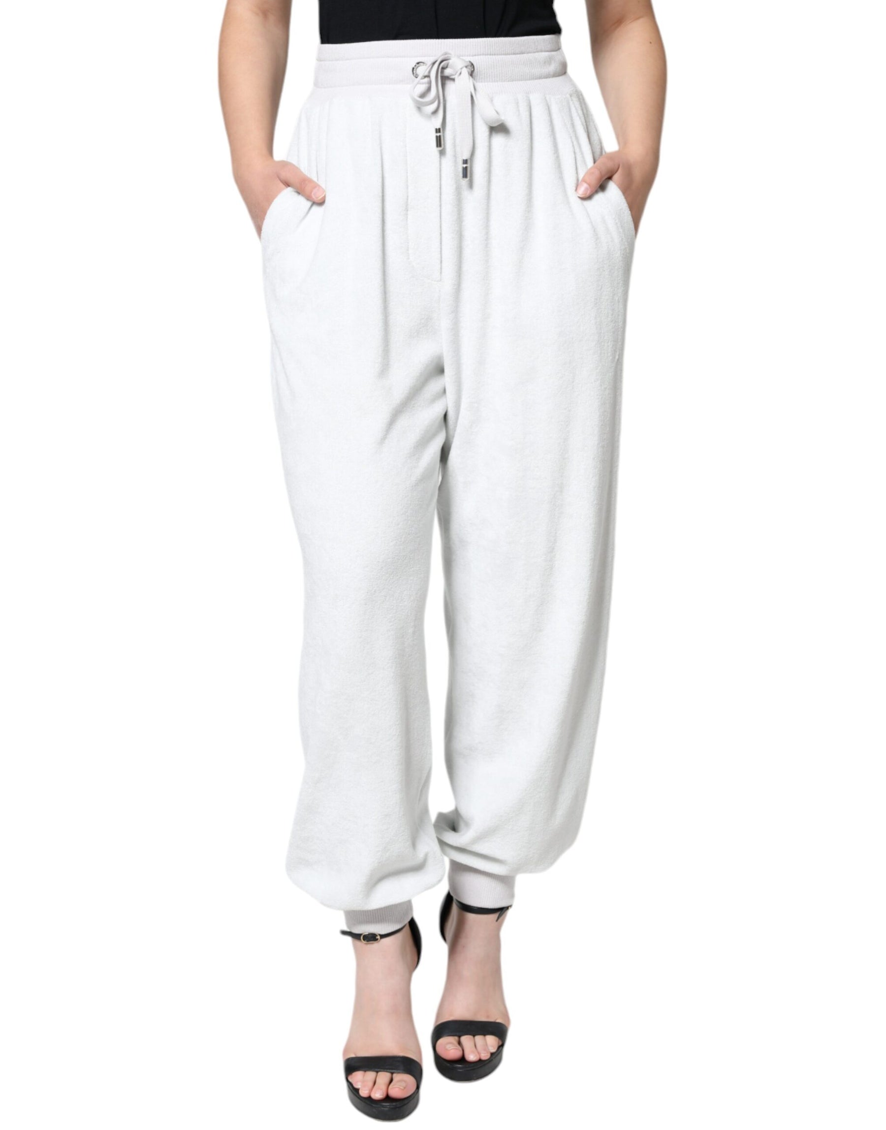 Dolce & Gabbana White Nylon Jogger Sweatpants Pants | Regal Royce