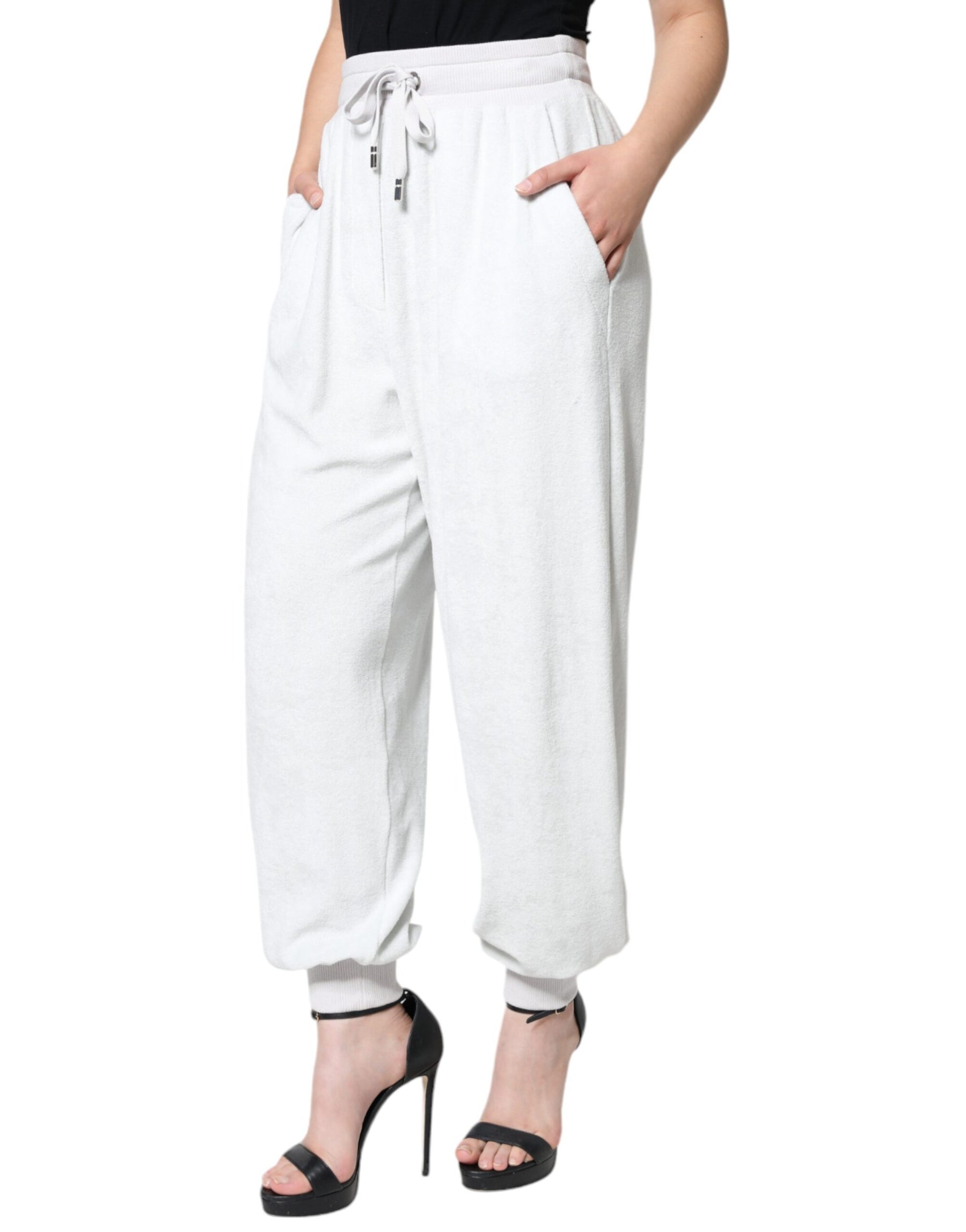 Dolce & Gabbana White Nylon Jogger Sweatpants Pants | Regal Royce