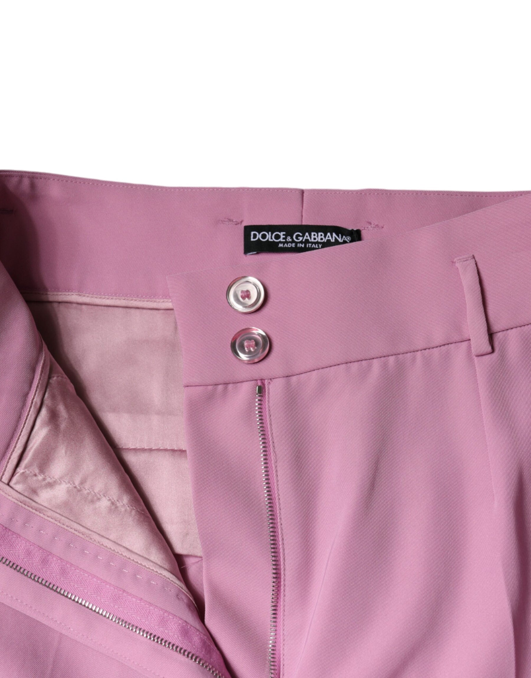 Dolce & Gabbana Pink Polyester High Waist Women Tapered Pants | Regal Royce