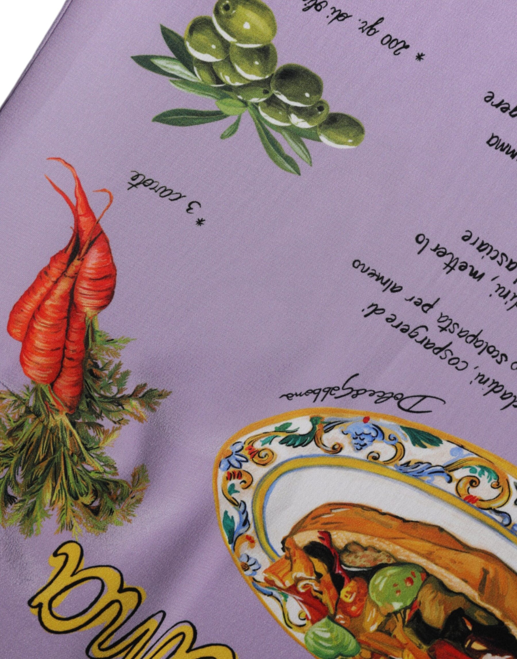 Dolce & Gabbana Purple Silk Caponata Siciliana Print Tank Top | Regal Royce