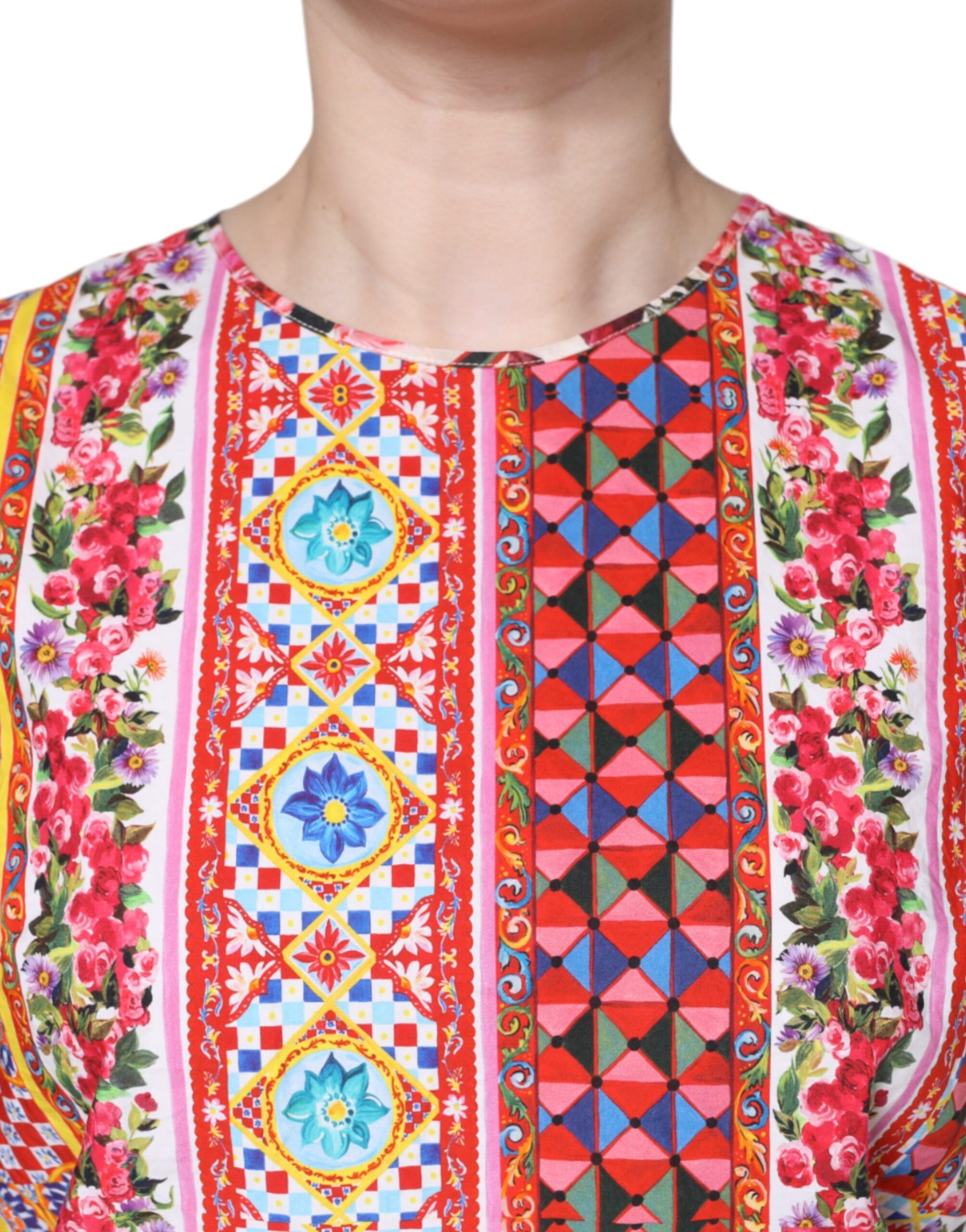 Dolce & Gabbana Multicolor Cotton Carretto Floral Tank Top | Regal Royce