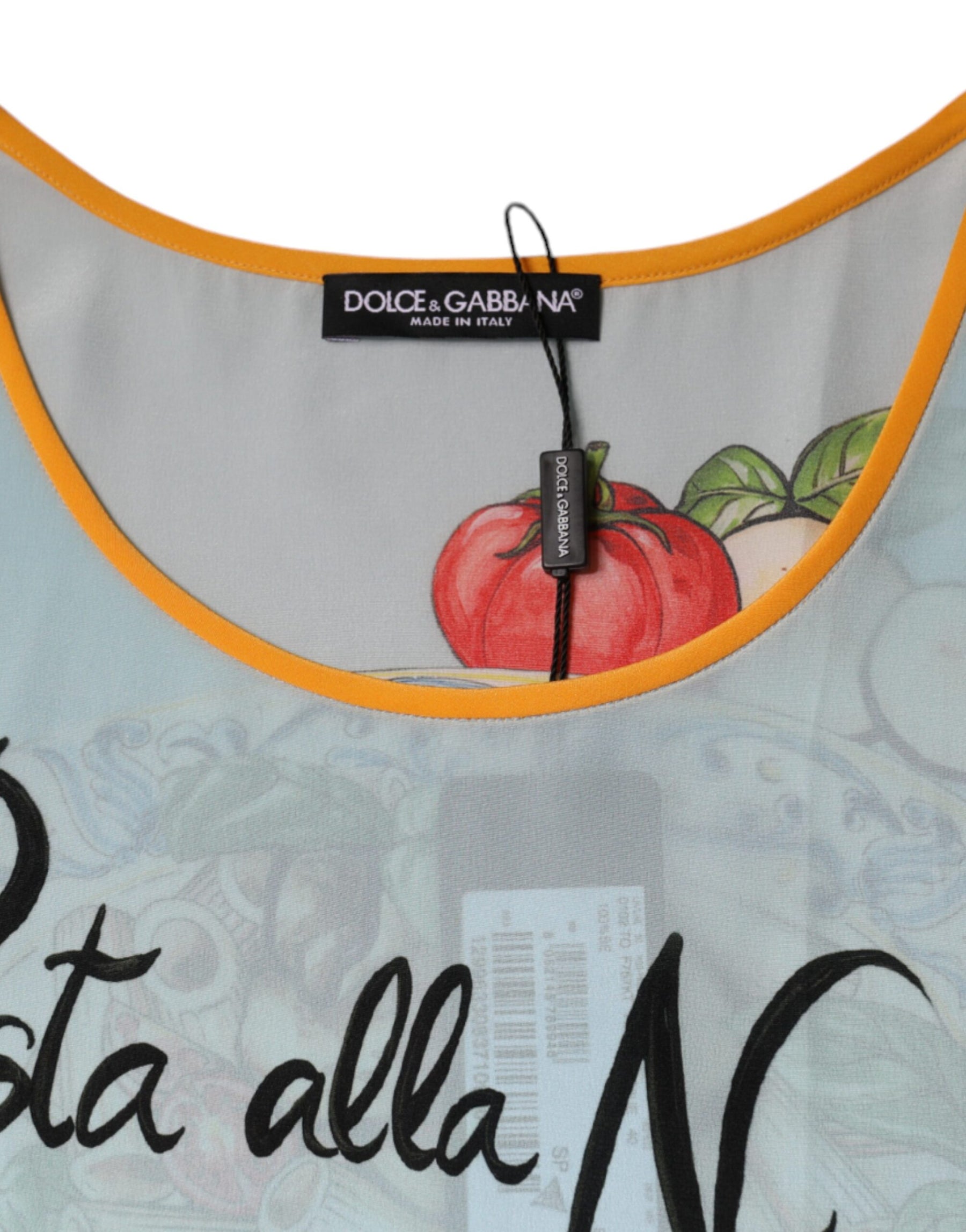 Dolce & Gabbana Multicolor Pasta Alla Norma Print Tank Top | Regal Royce
