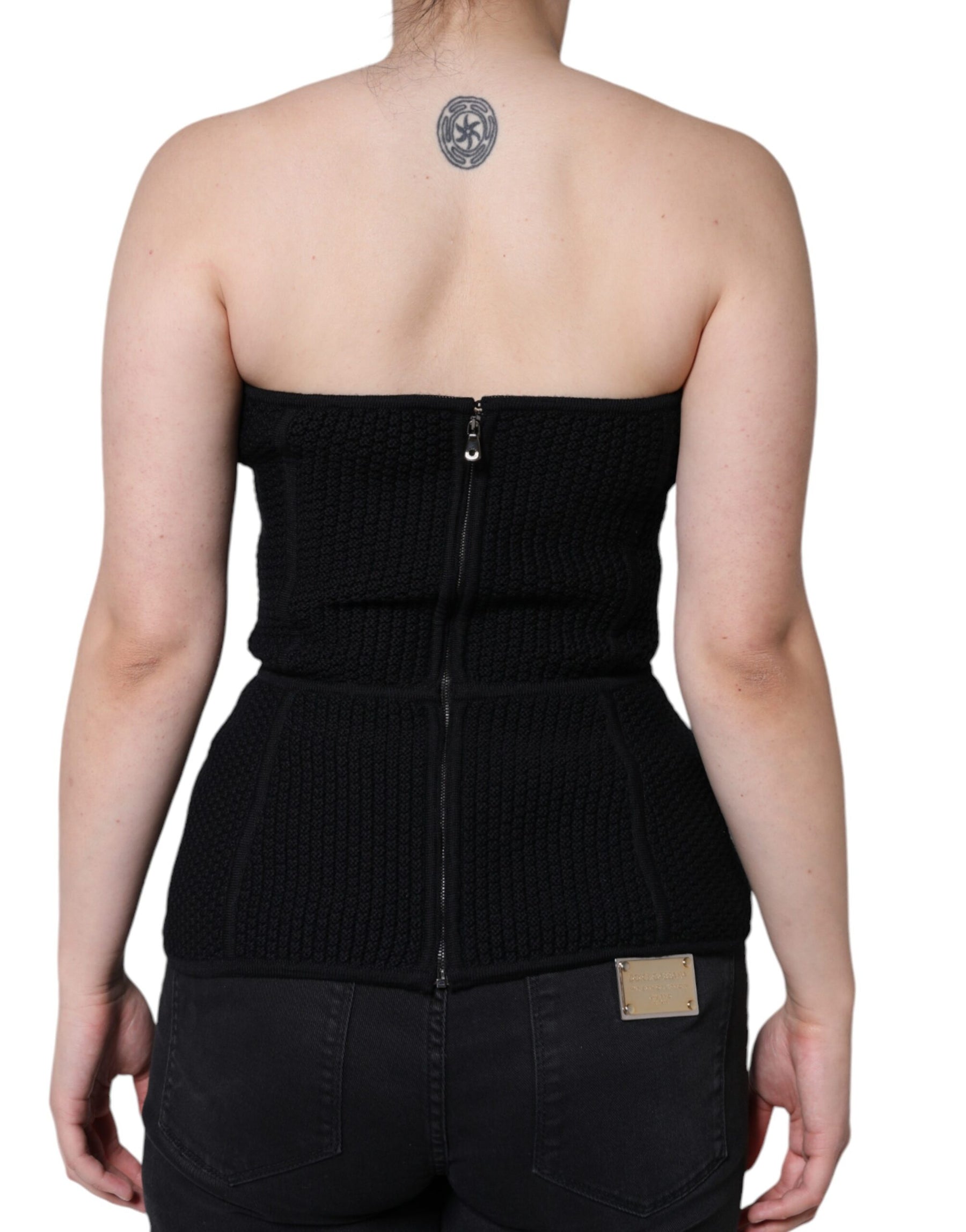 Dolce & Gabbana Black Bustier Sleeveless Corset Blouse Top | Regal Royce